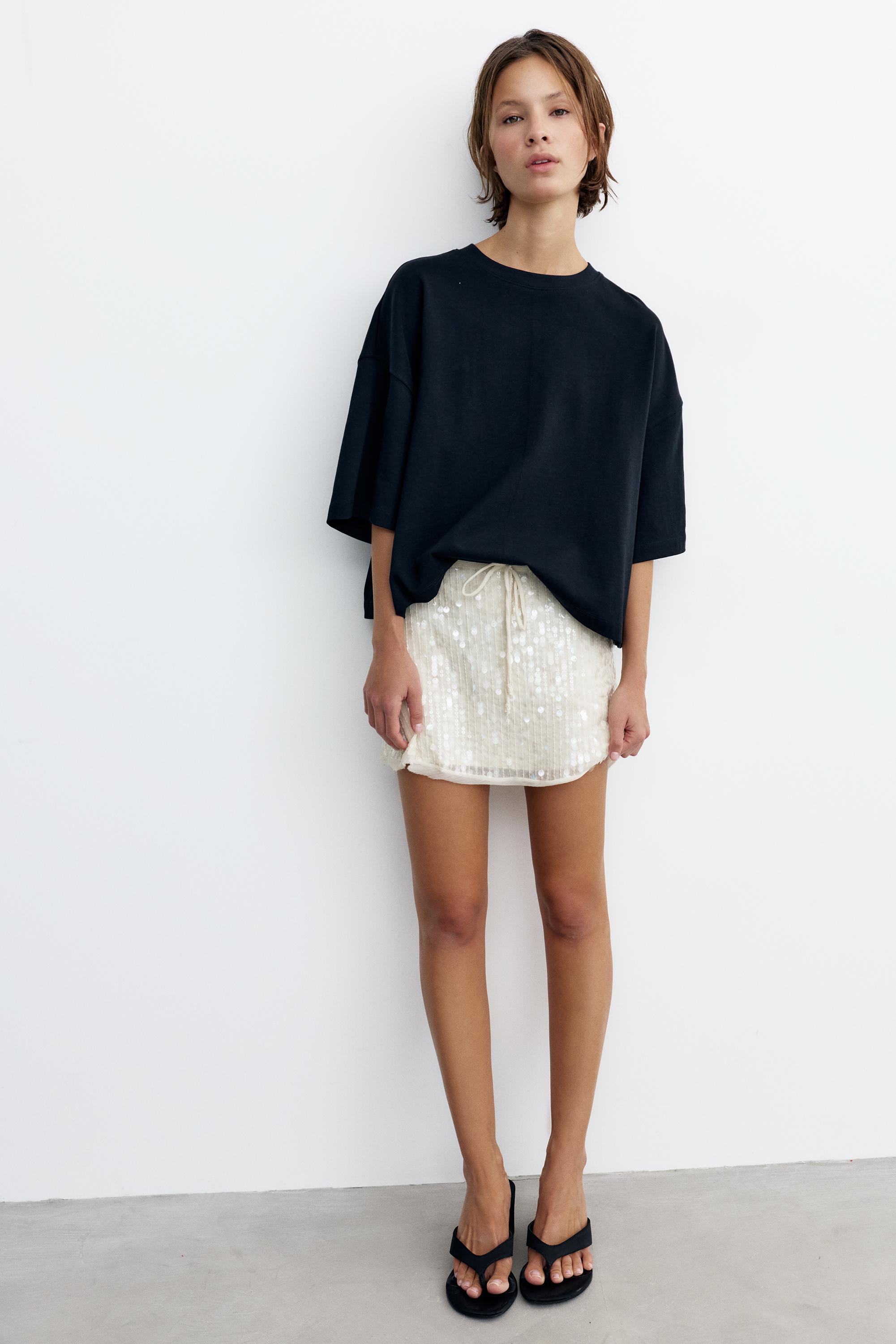 Sequin mini skirt — Ice