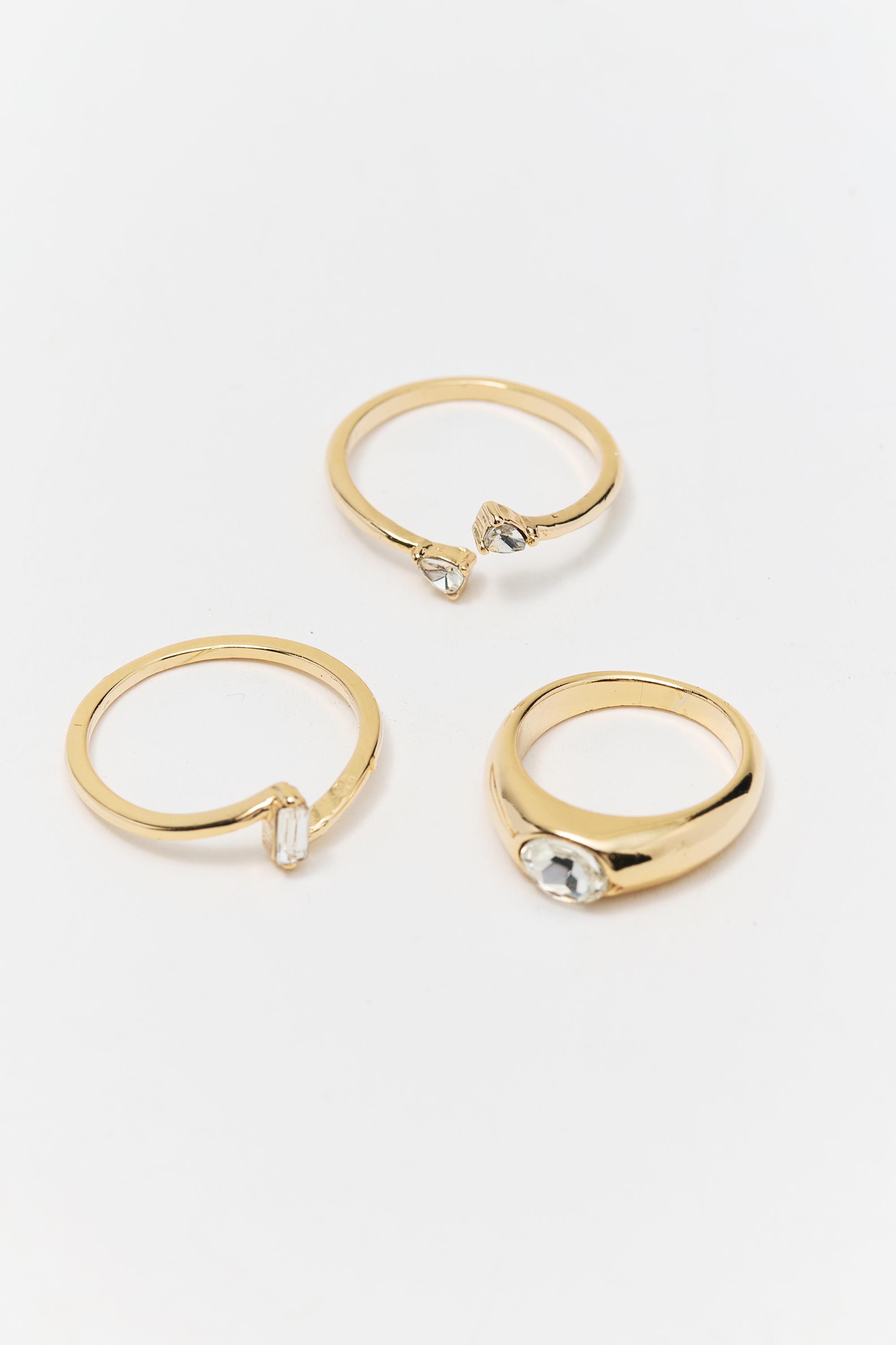 Pack of 6 slim rings — Gold