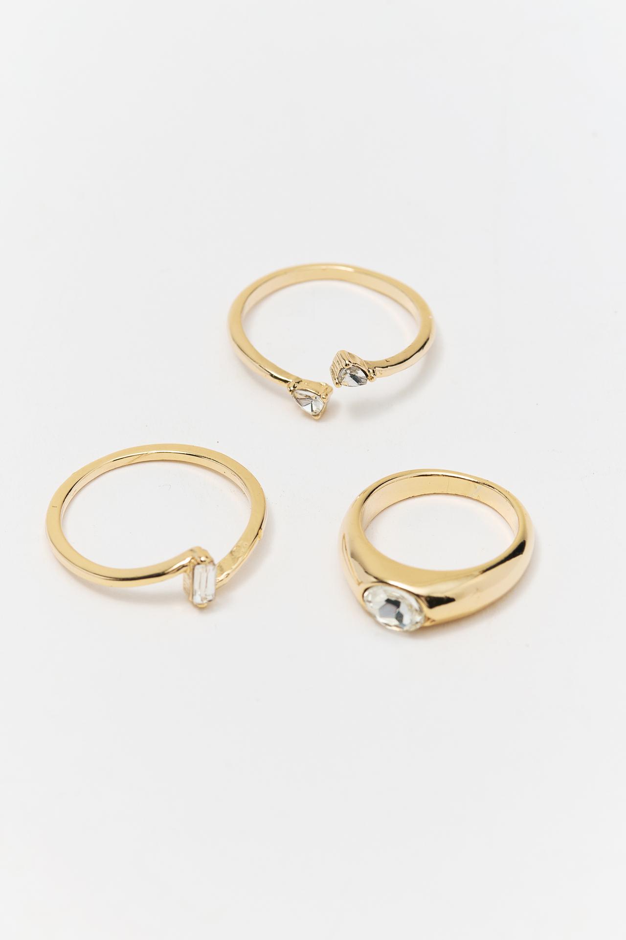 Pack of 6 slim rings — Gold