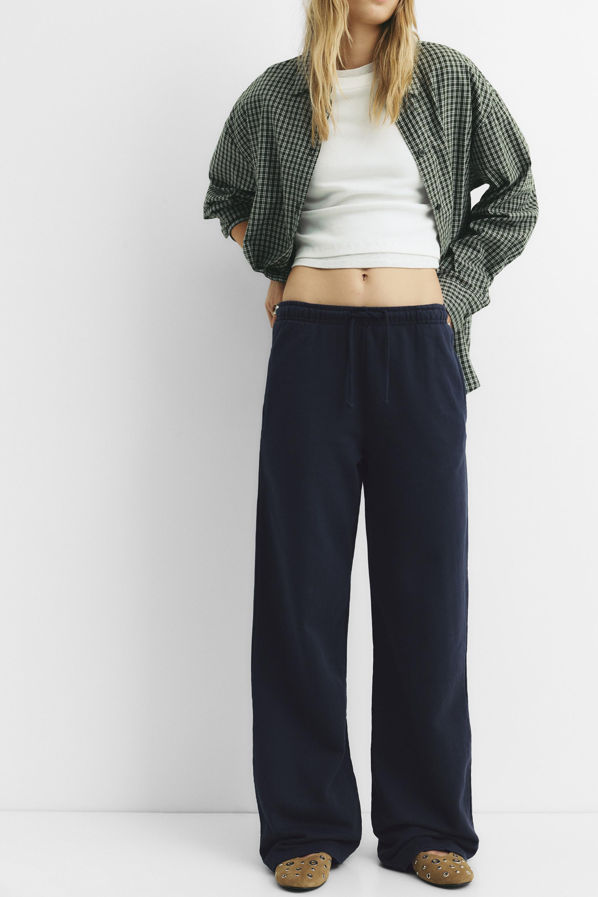 Wide-leg tracksuit bottoms — Navy