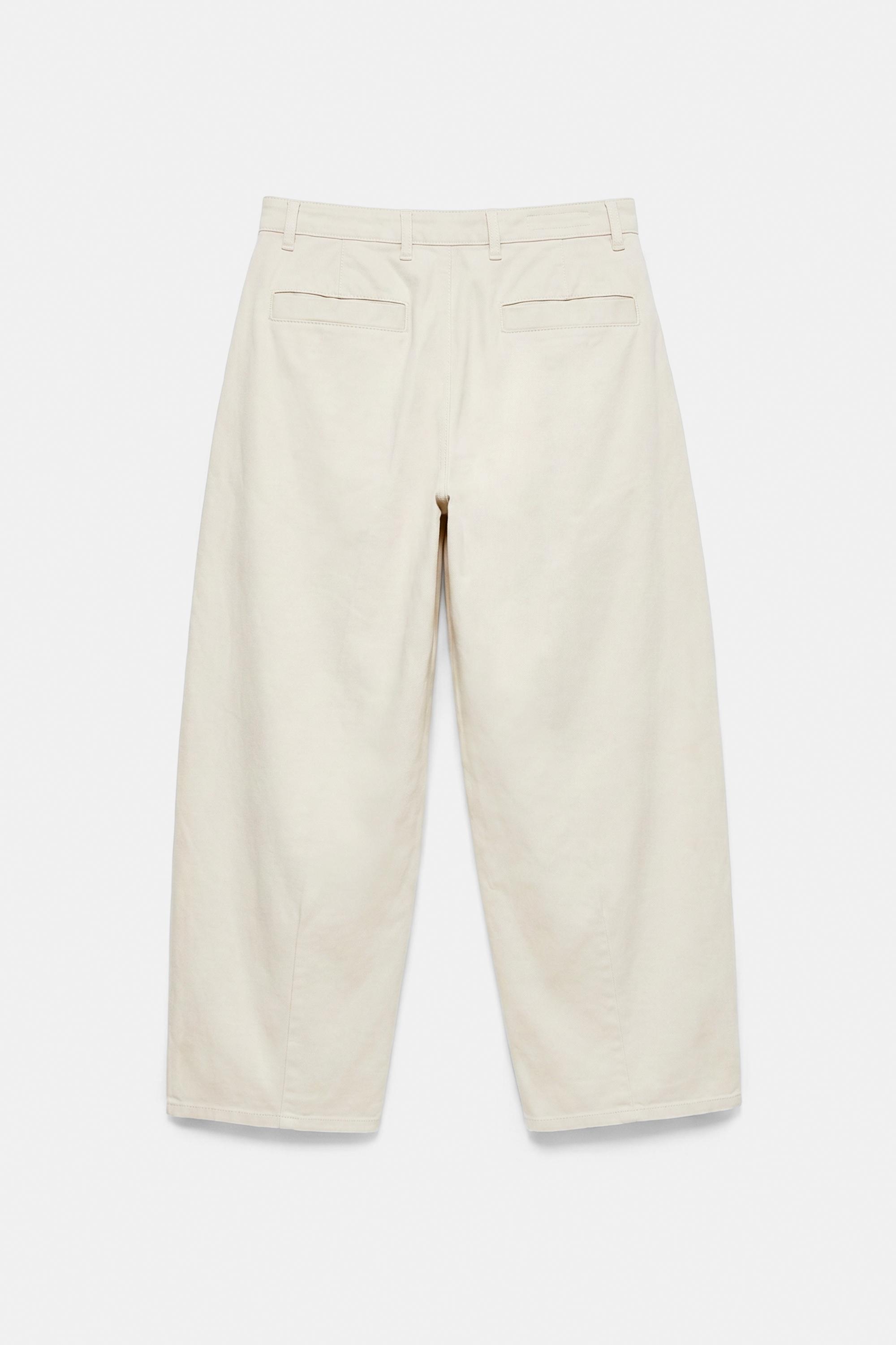 Baggy darted chinos — Off white