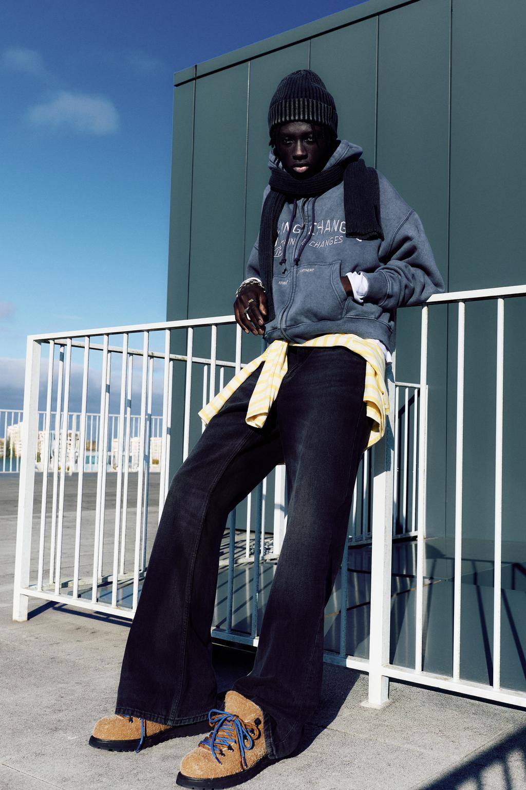 Lace-up leather hiking shoes PULL&BEAR - Main Image