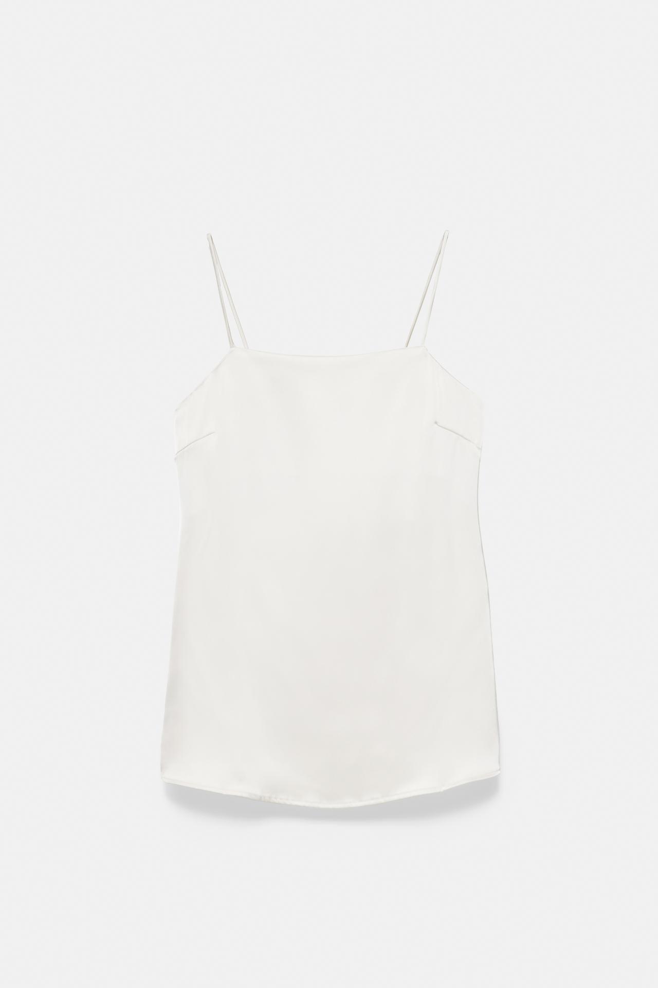 Satin cami top — Ecru