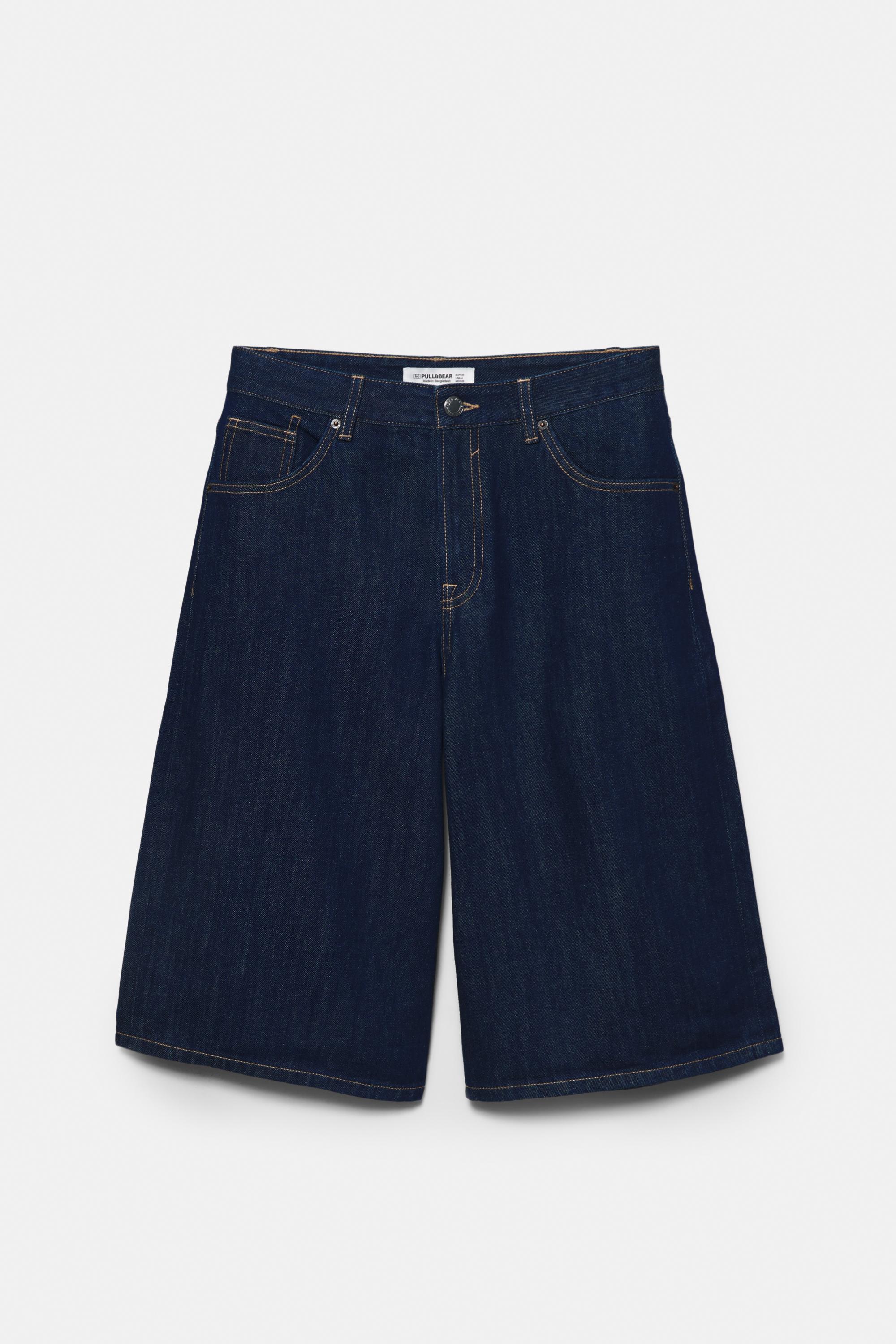 Low-rise denim jorts — Navy