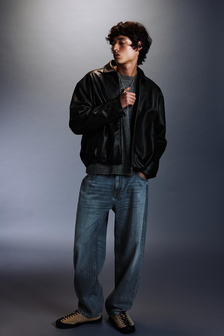 Leather-effect jacket — Black