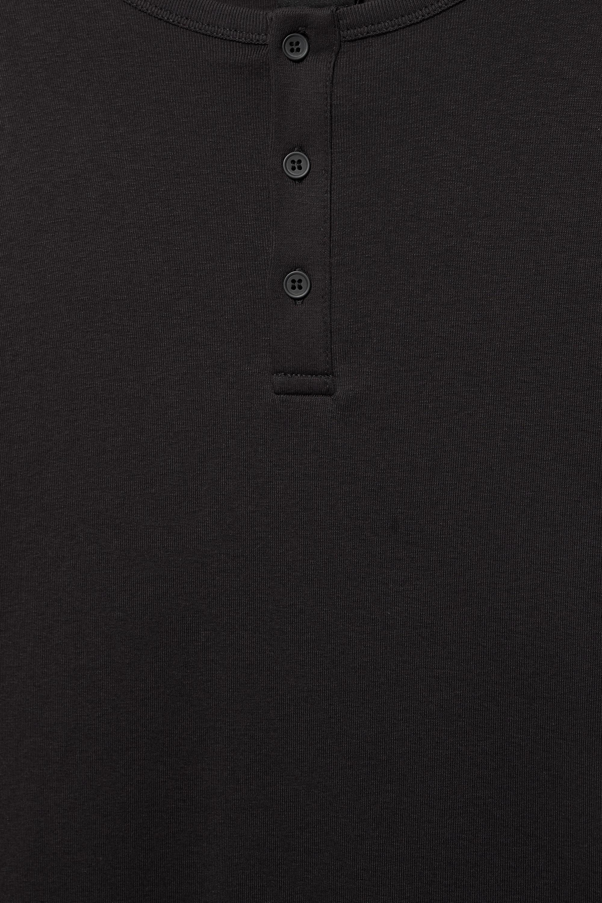 Basic Henley T-shirt — Black