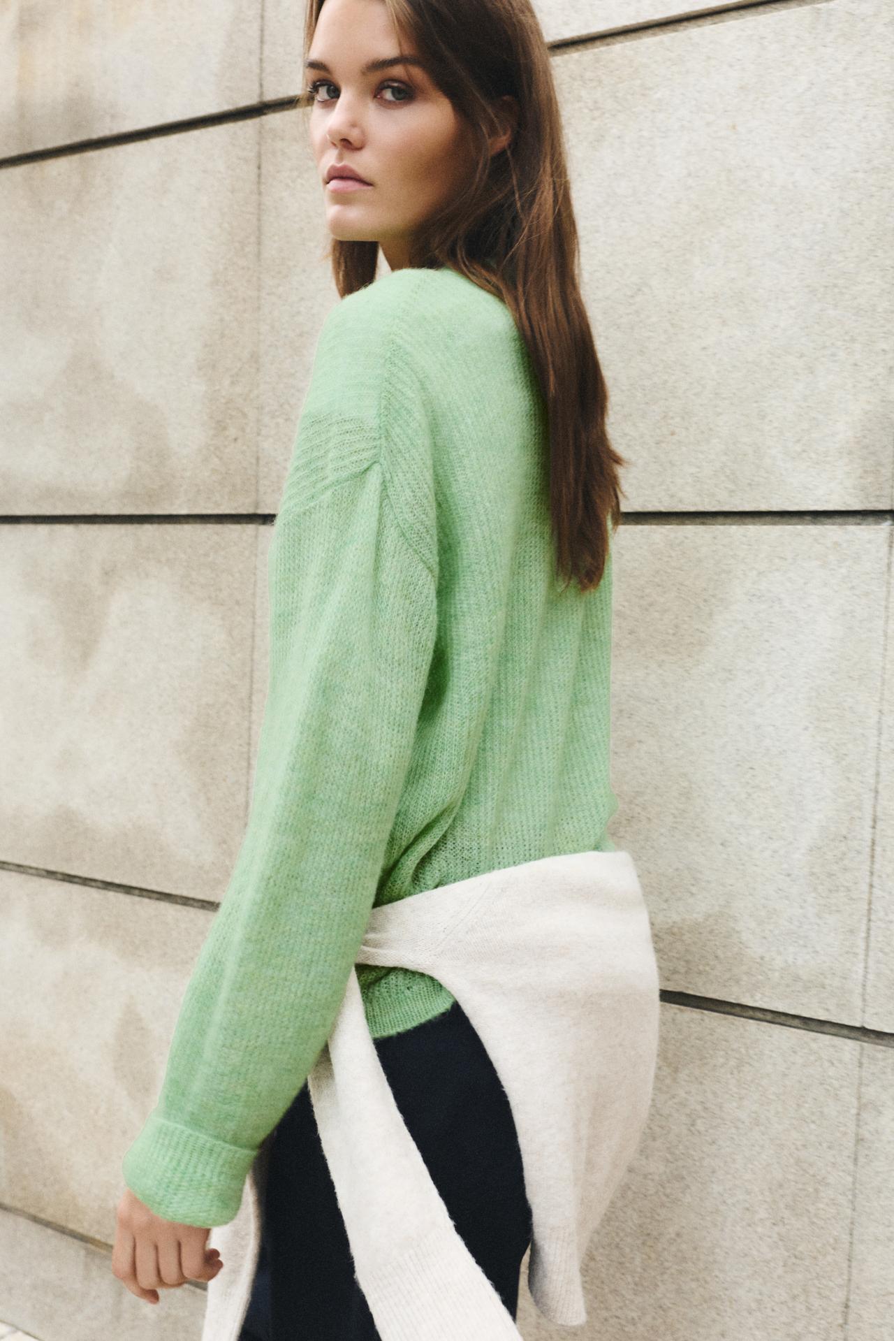 Jumper relaxed fit round neck — Mint