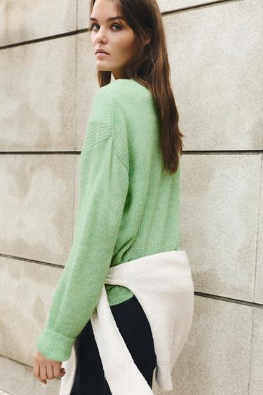 Jumper relaxed fit round neck — Mint 3