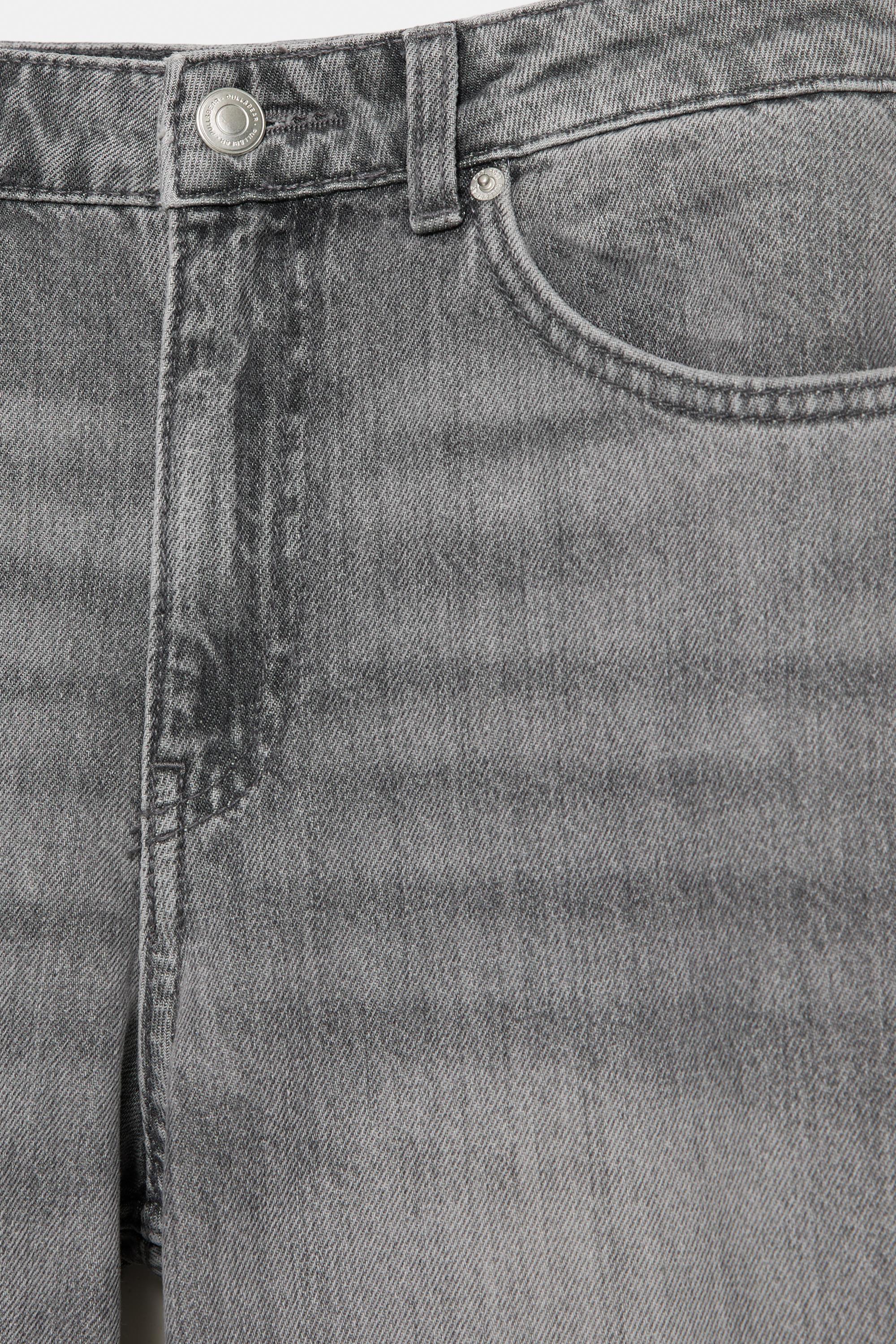 High-waist wide-leg jeans — Medium grey