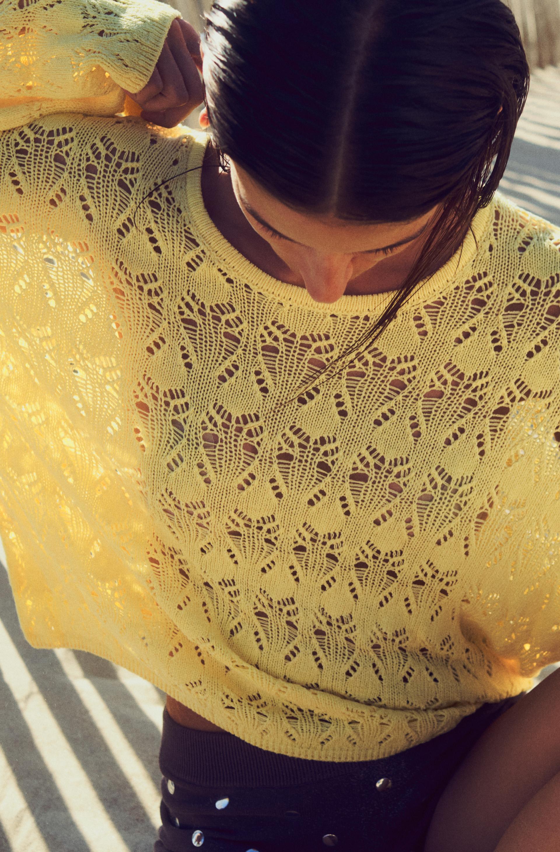 Yellow cutwork jumper — Yellow