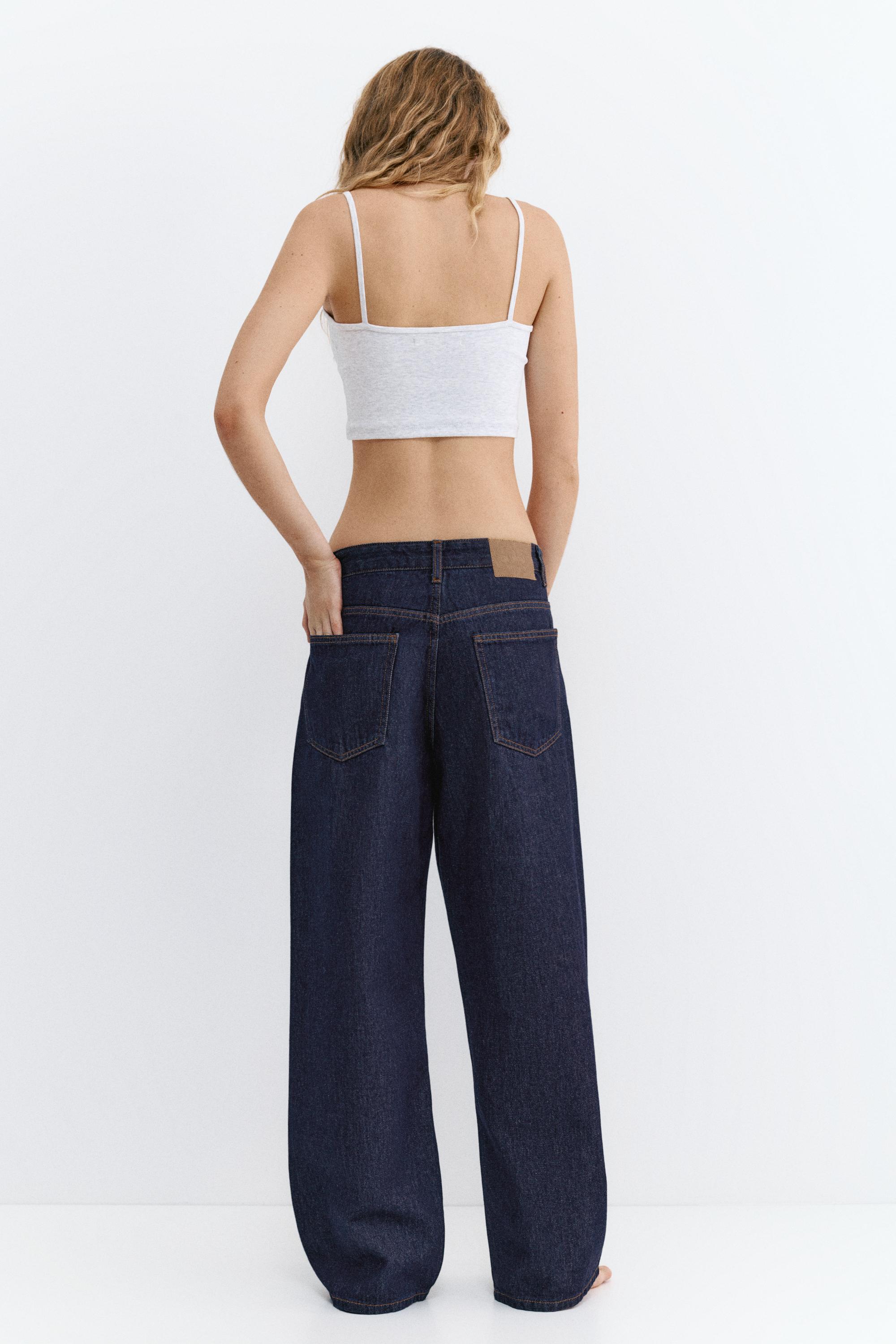 Low-rise barrel jeans — Navy