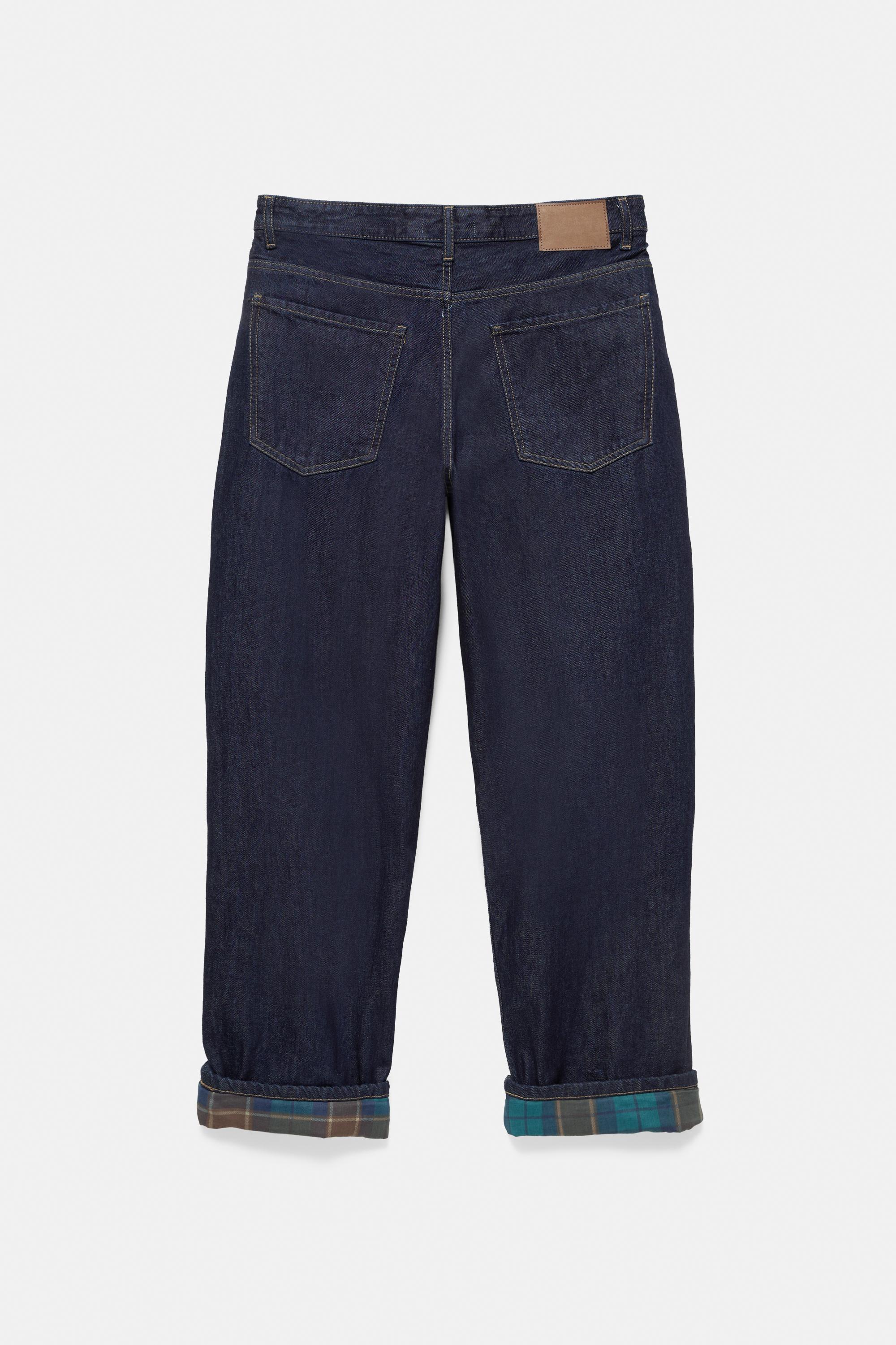 Pull&Bear Kareli paça devetli jean görsel 4