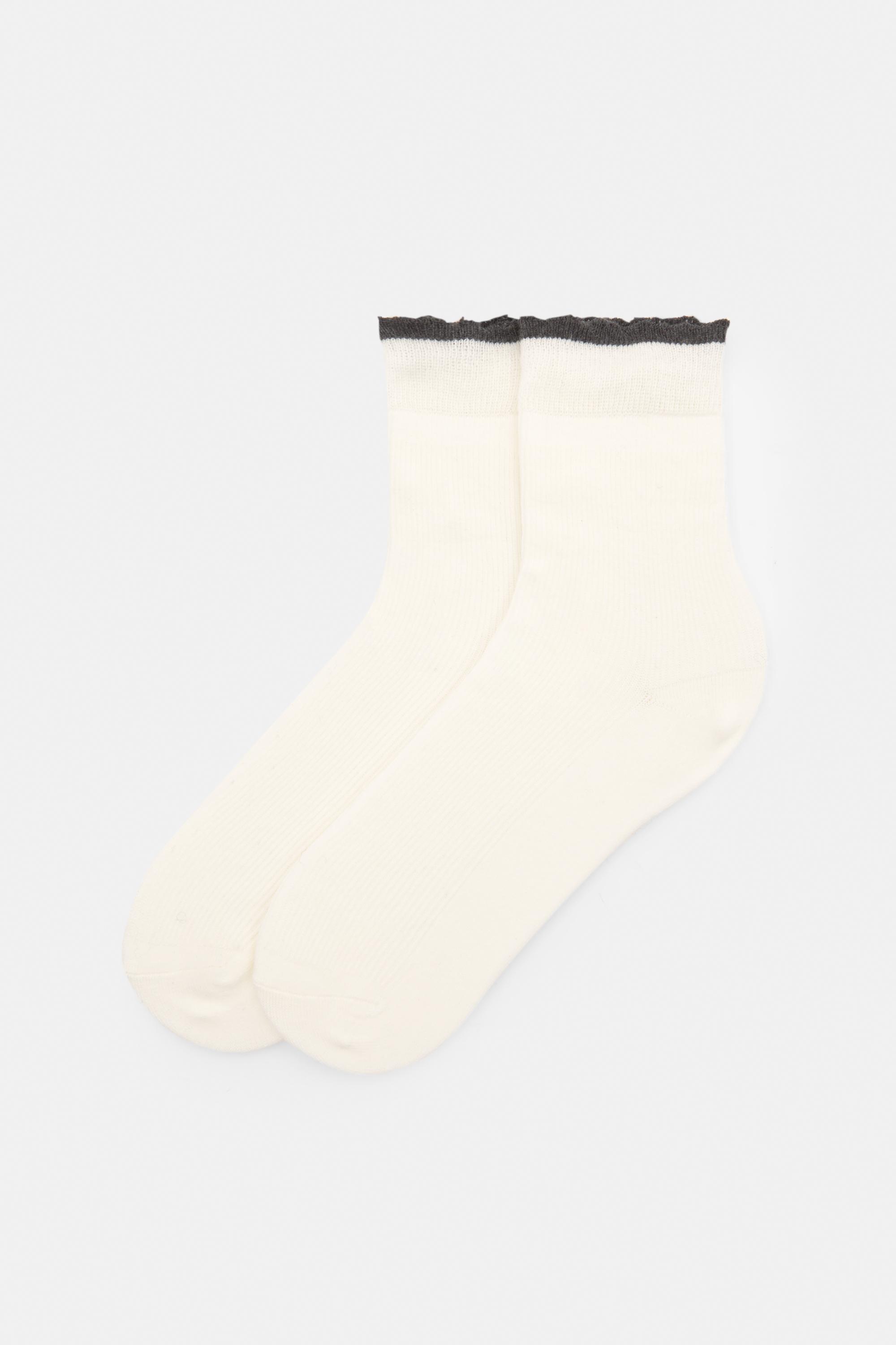 Socken Mit Kontrastrand