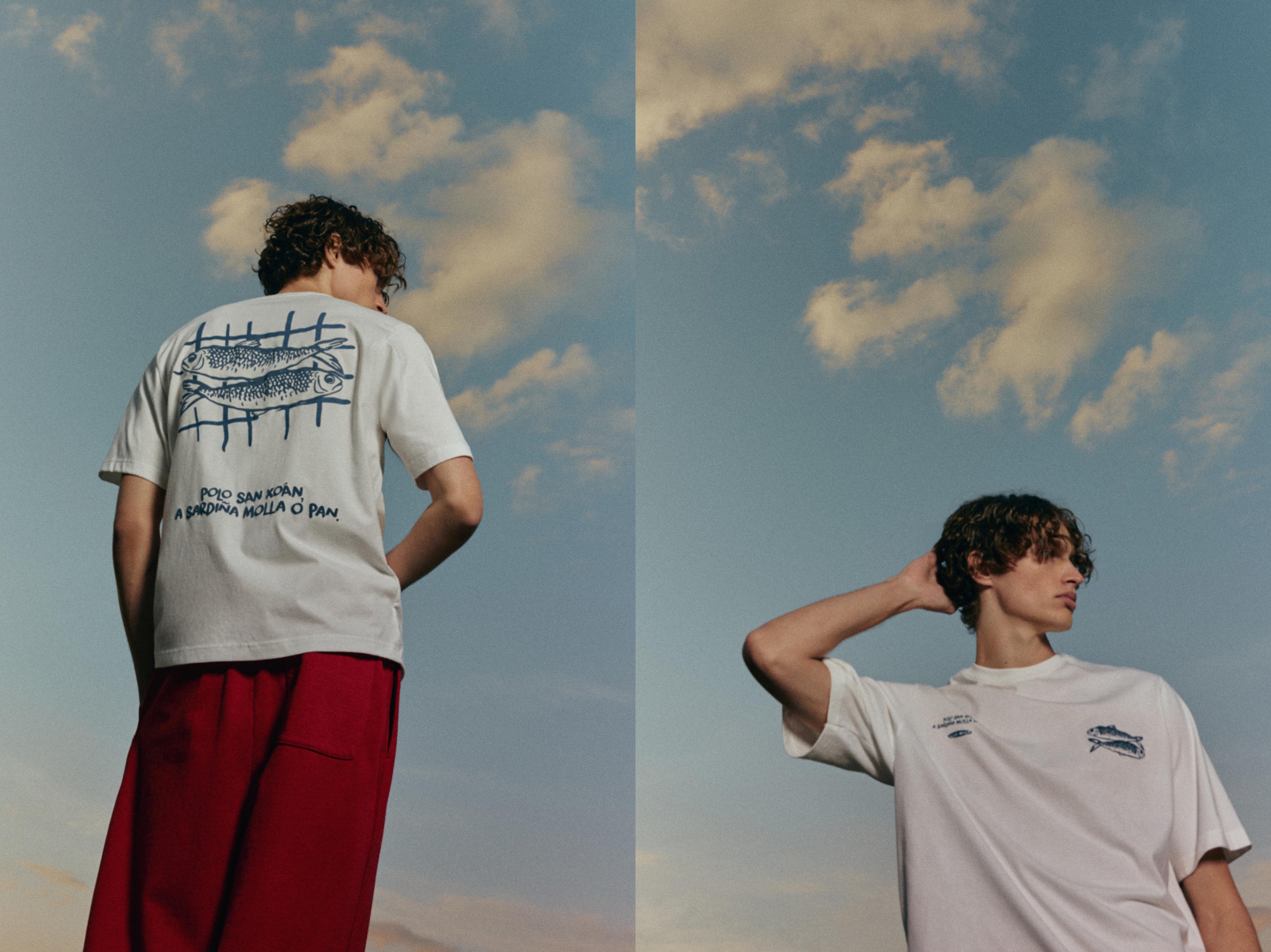 San Xoán sardine T-shirt — Off white