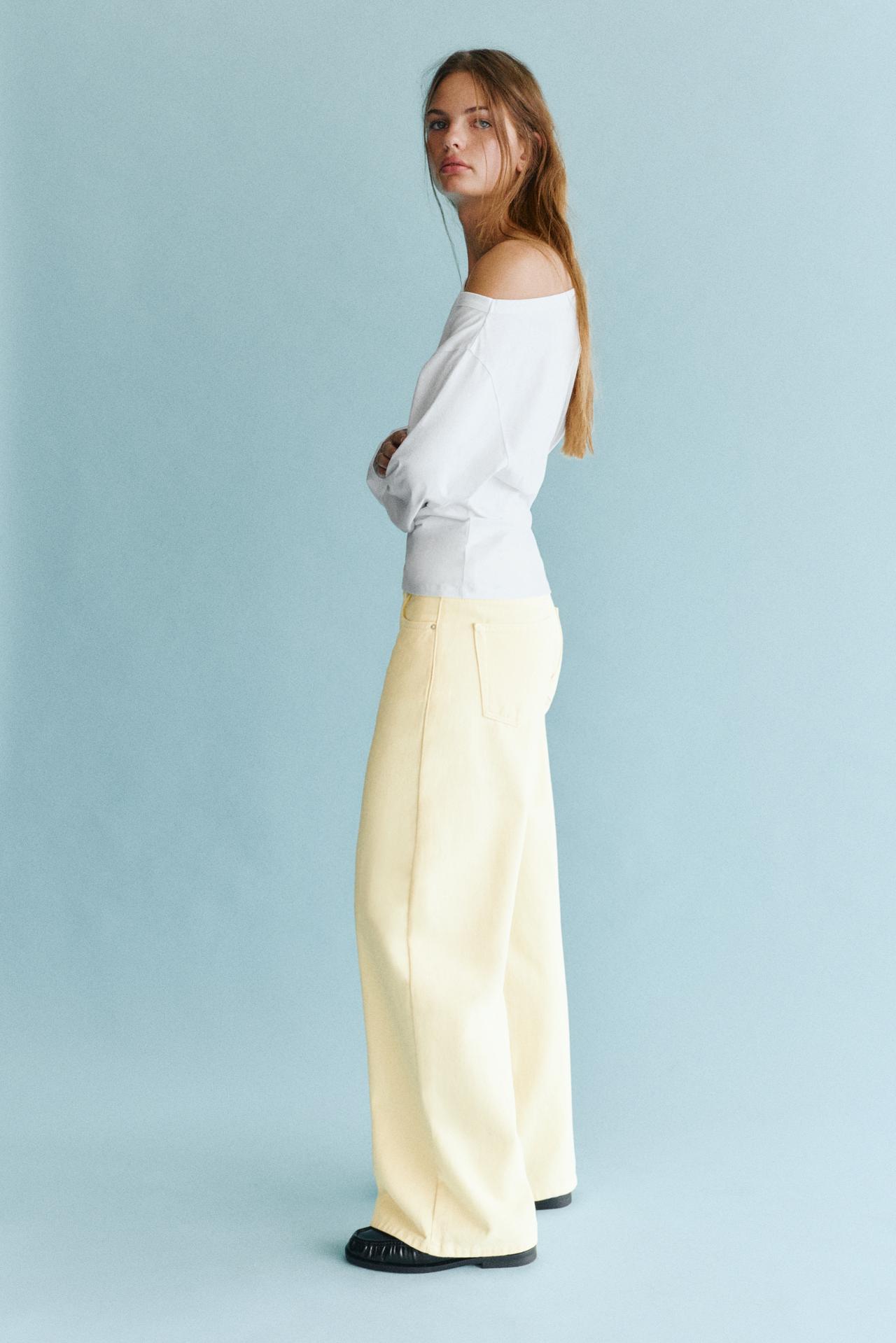Low-rise baggy jeans — Yellow