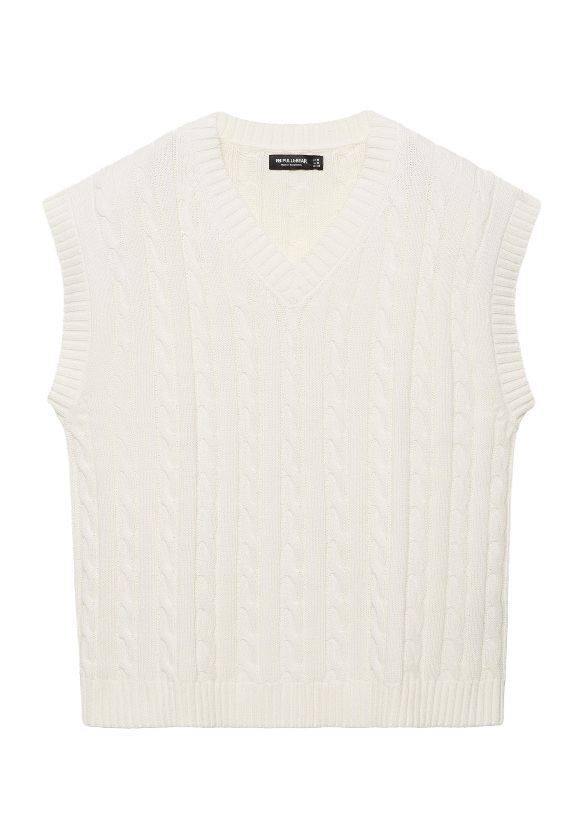 Cable-knit vest — Off white