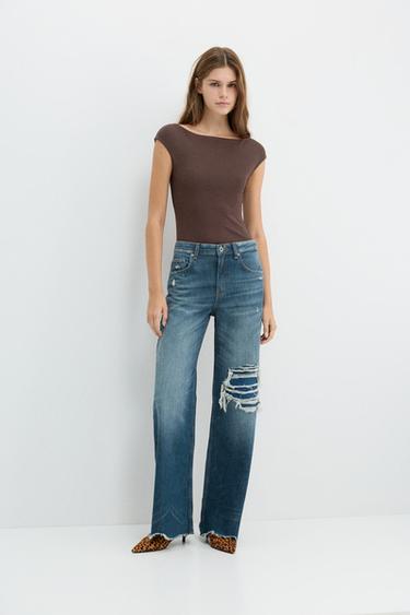 Boat neck bodysuit — Brown 4