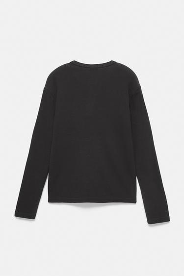 Long sleeve Henley T-shirt — Anthracite grey 7