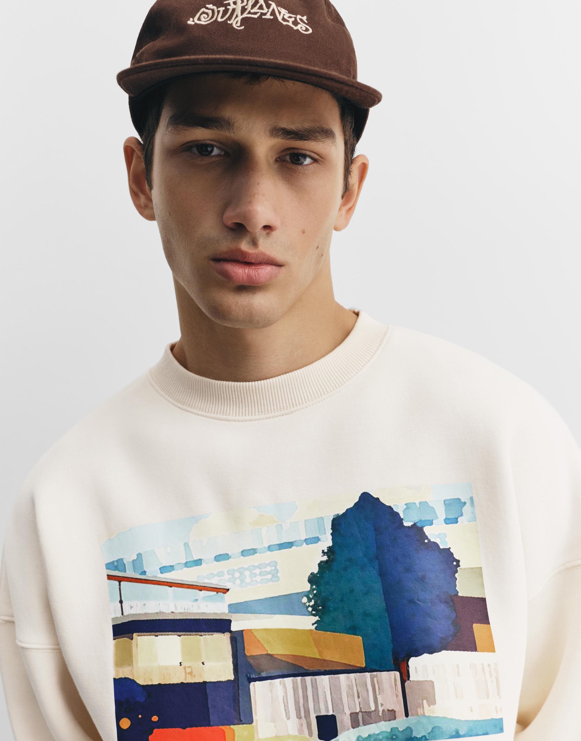 Sweatshirt with embroidered graphic slogan — Off white