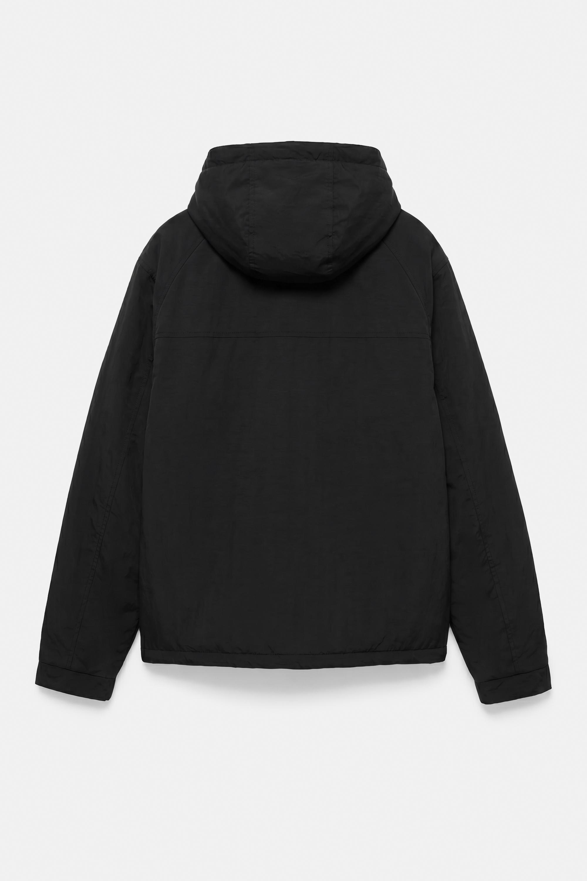 Hooded anorak jacket — Black