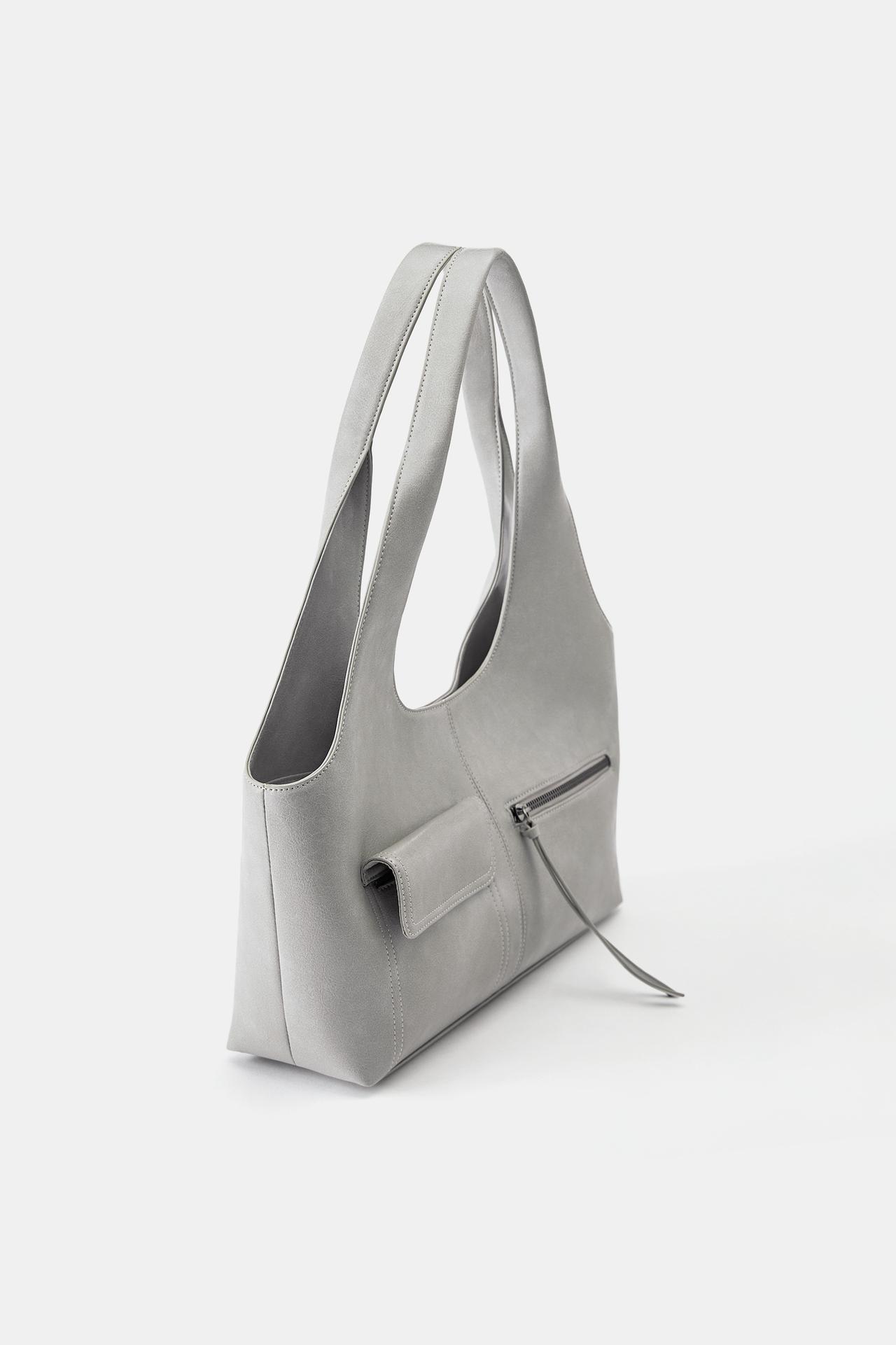 Distressed suede shopper bag — Grey