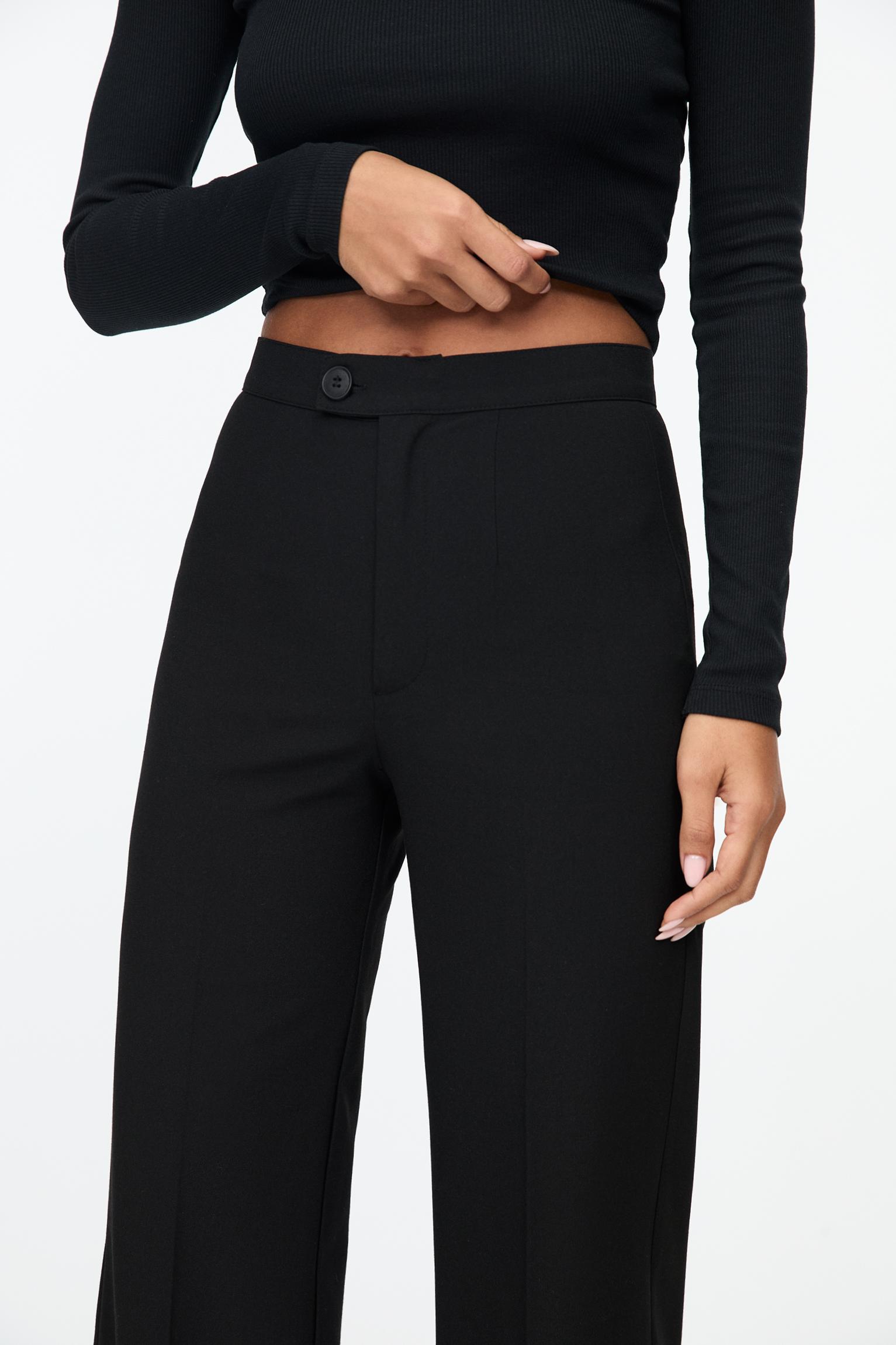 Straight-leg darted trousers — Black