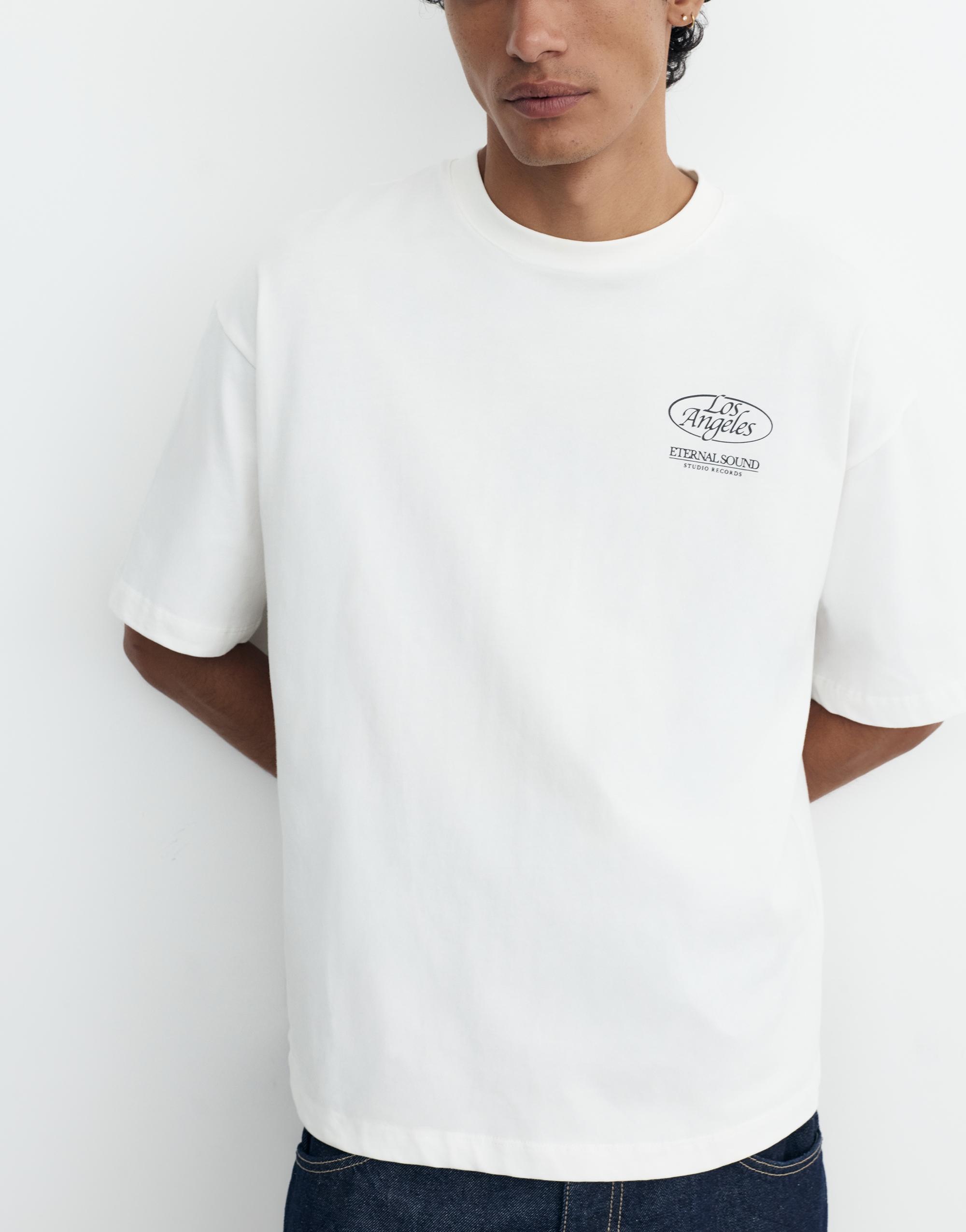 Los Angeles grafik baskılı relaxed fit Tişört - Görsel 11