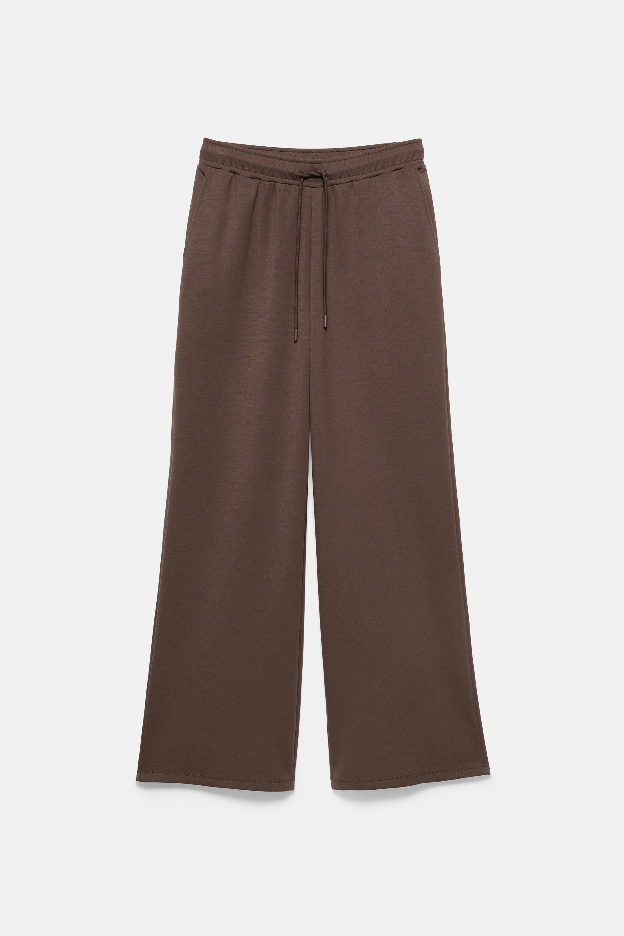 Modal wide-leg trousers — Brown