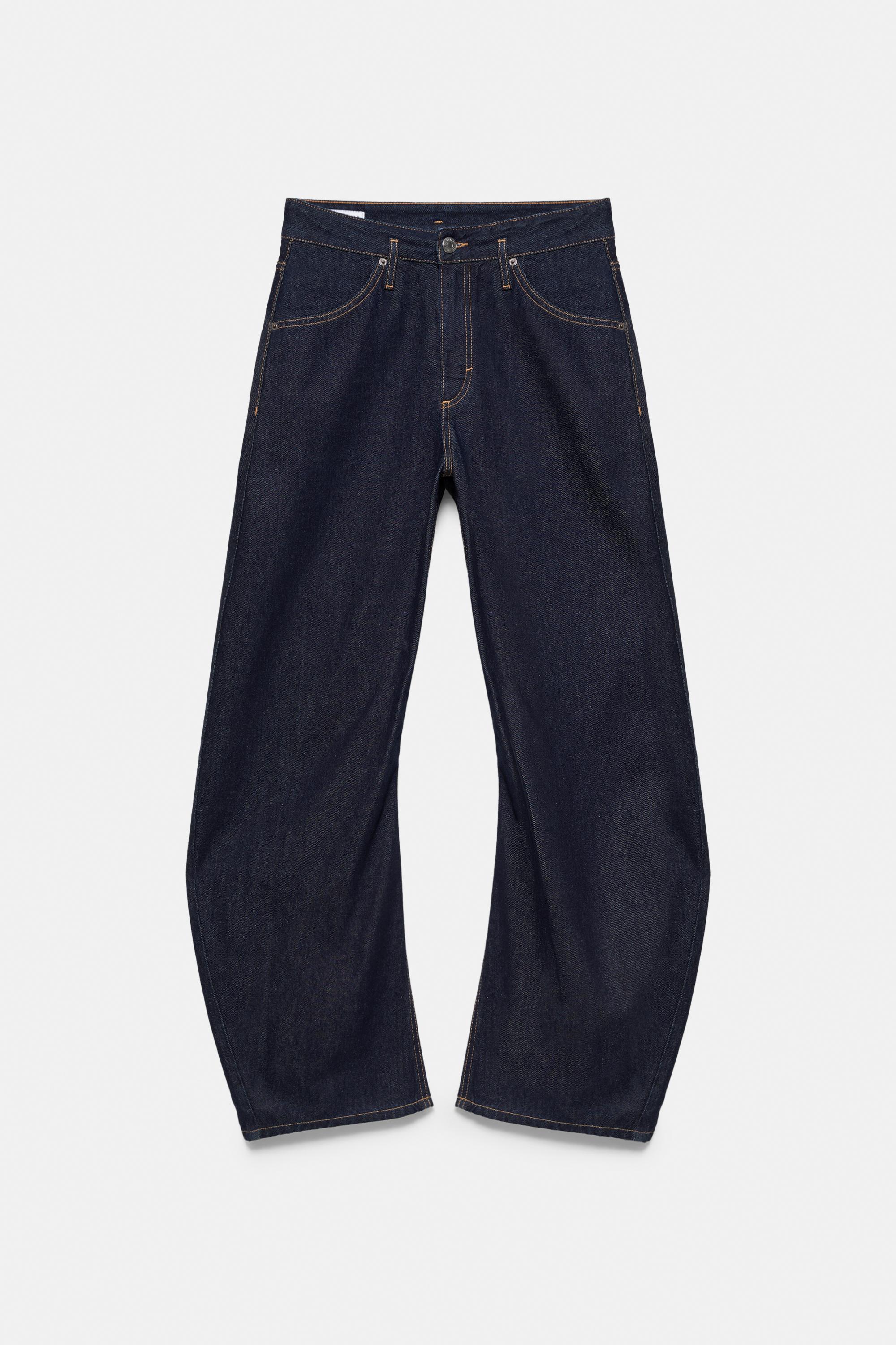 Low-rise barrel jeans — Navy