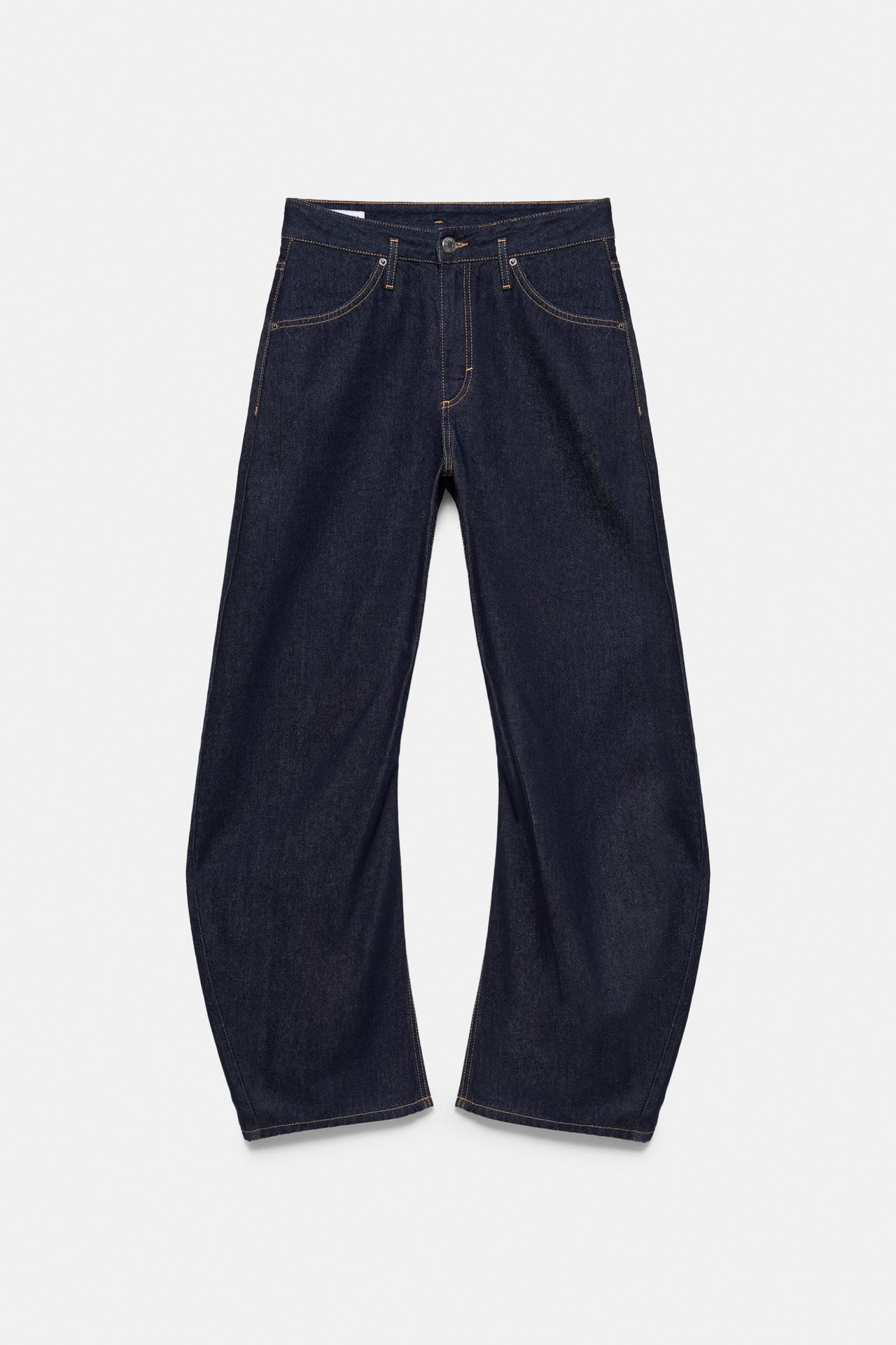 Low-rise barrel jeans — Navy