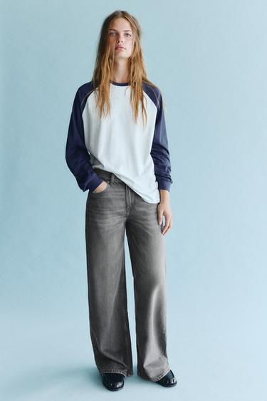 Low-rise baggy jeans — Pearl grey 5