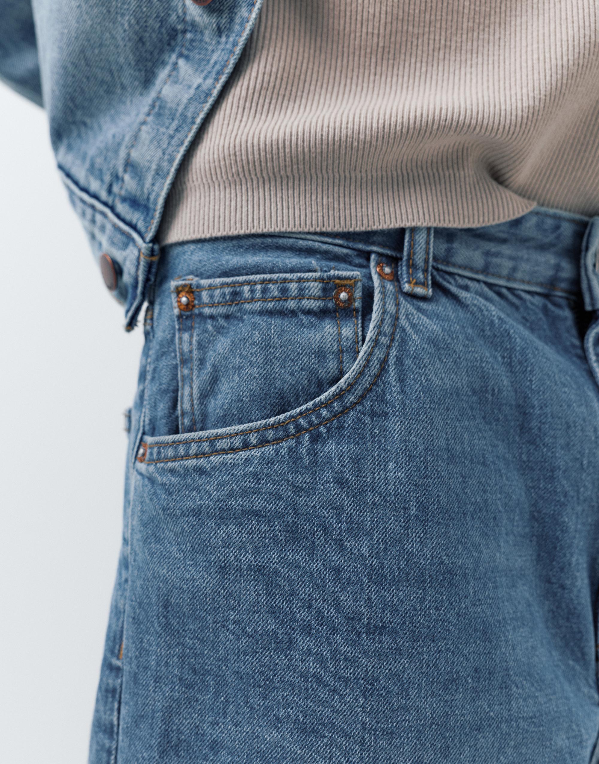 Baggy denim Bermuda shorts — Medium blue