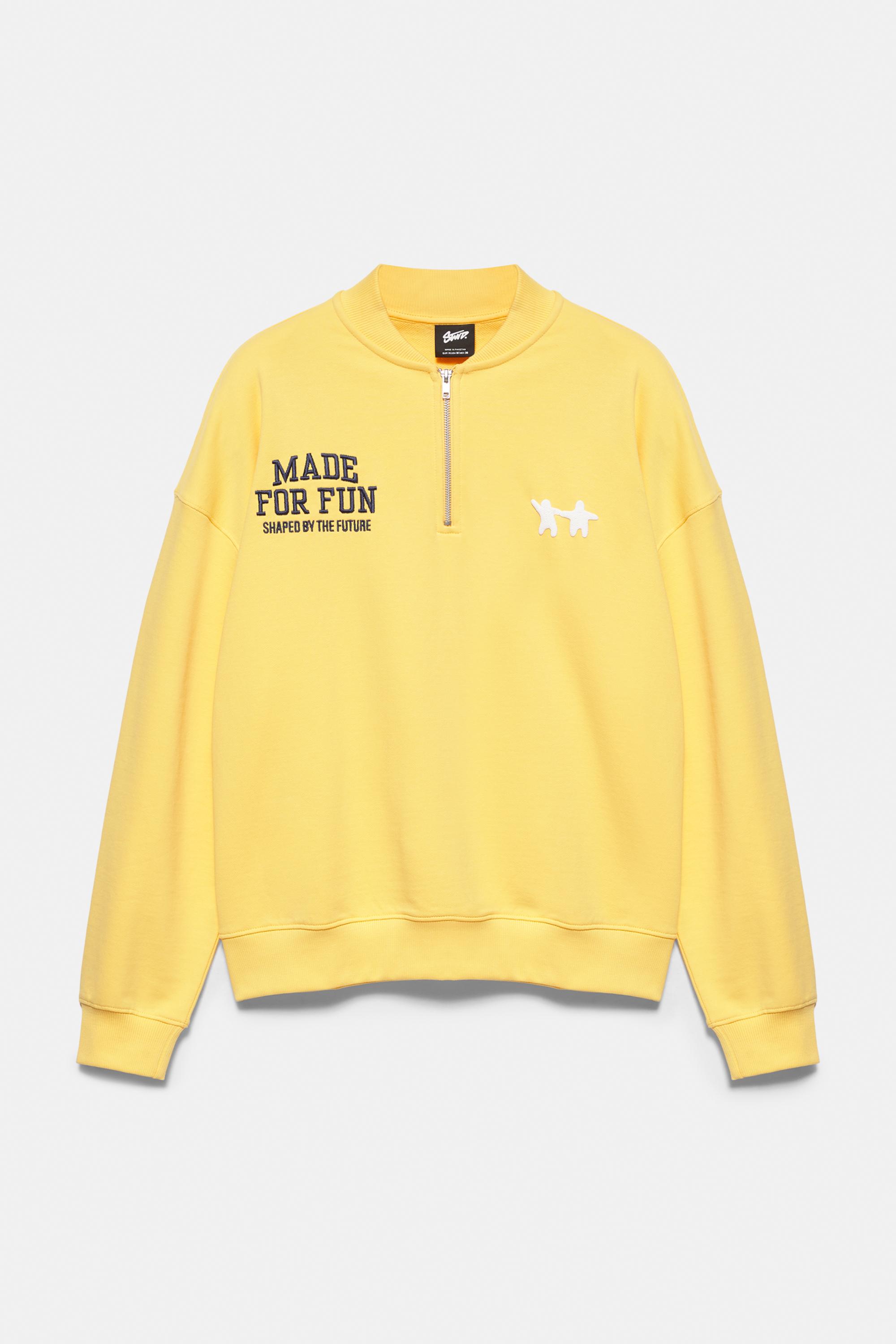 Graphic quarter-zip sweatshirt — Yellow
