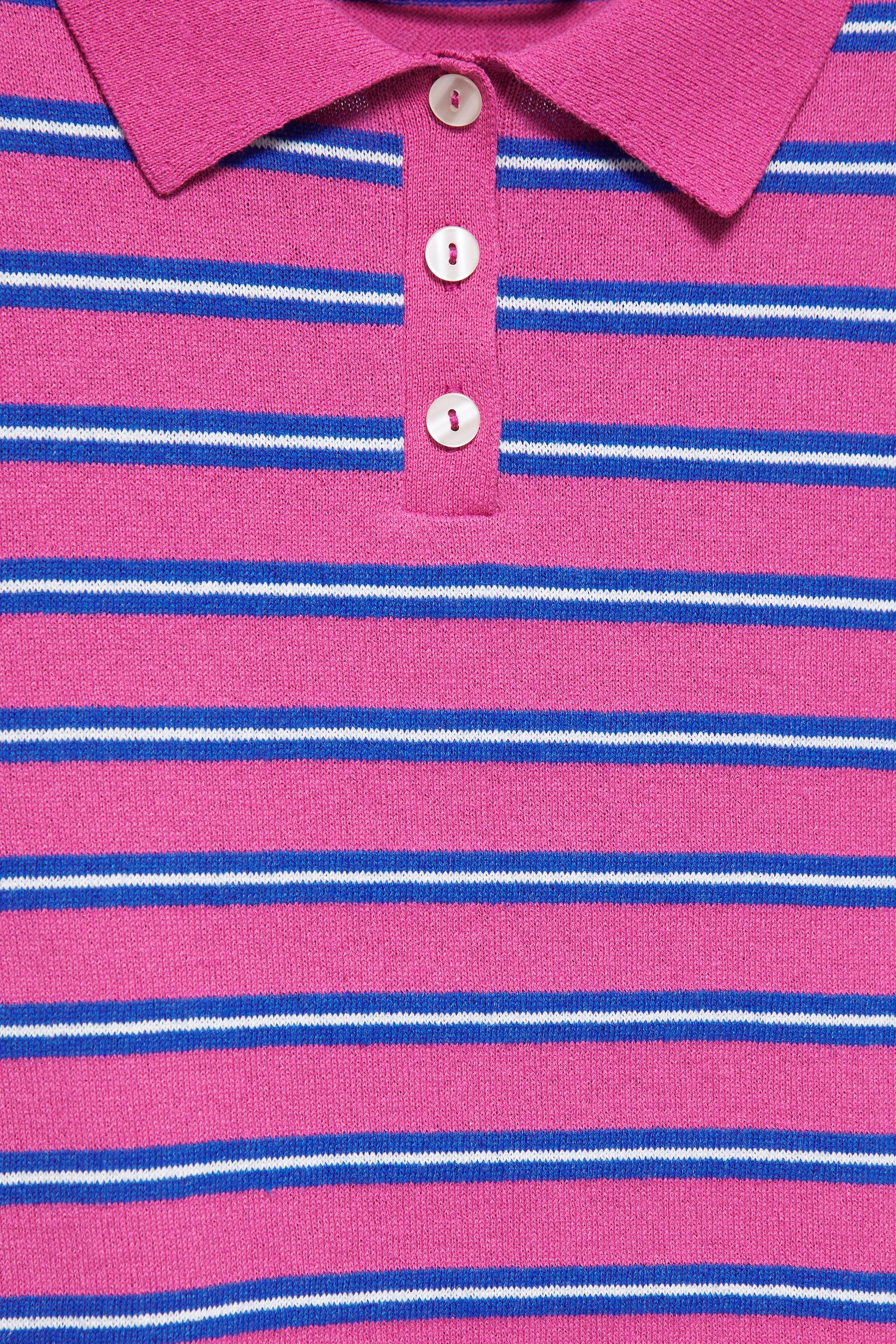 Çizgili örgü polo - Görsel 4