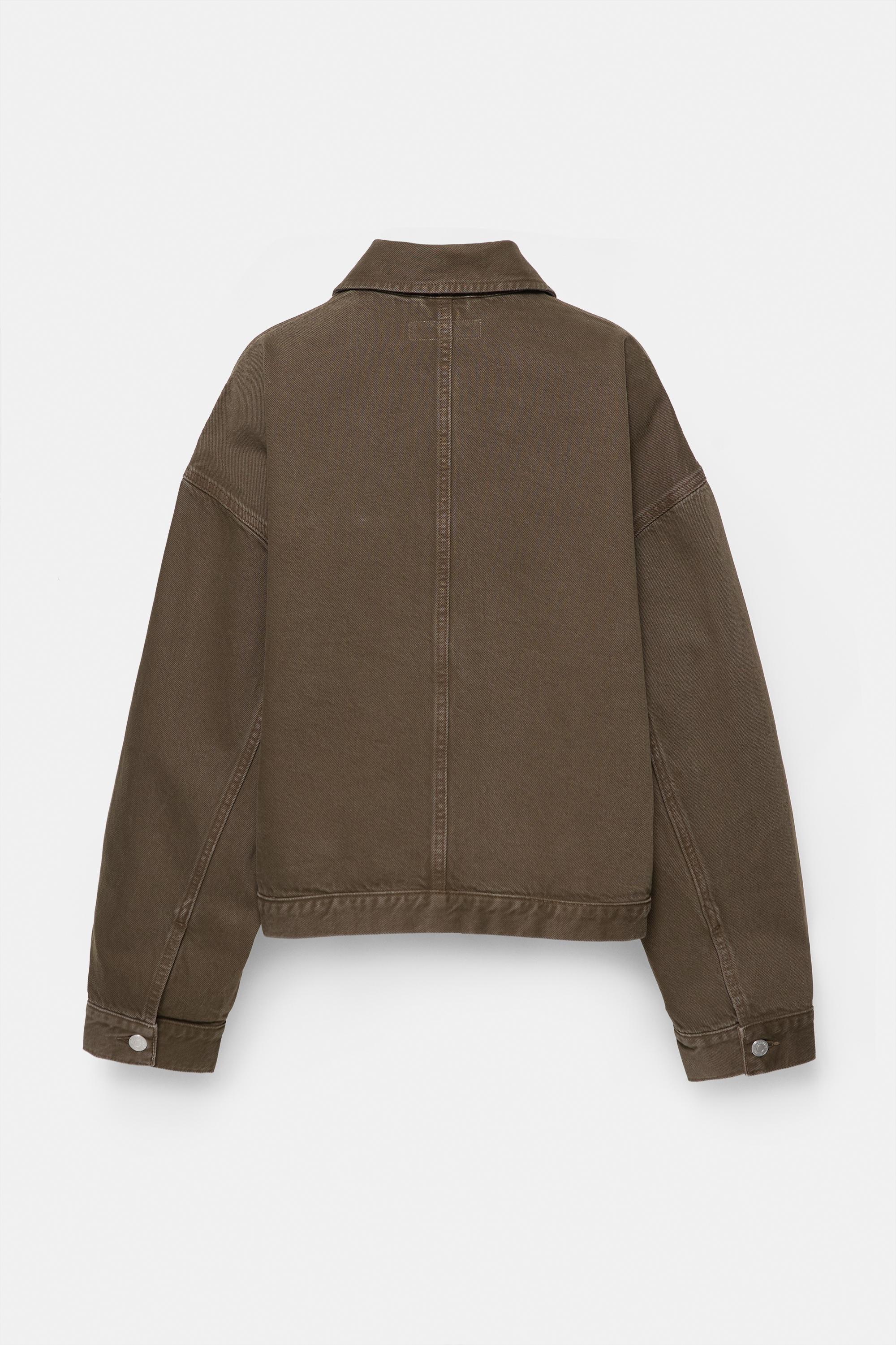 Boxy denim overshirt — Brown