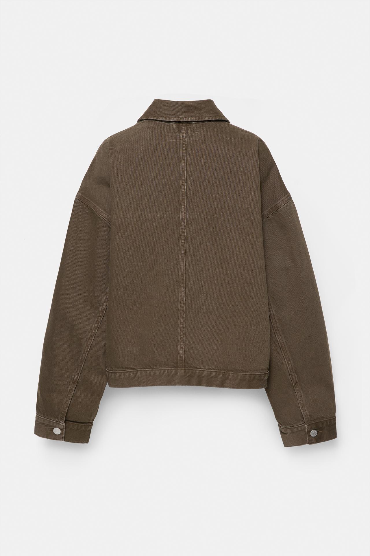 Boxy denim overshirt — Brown