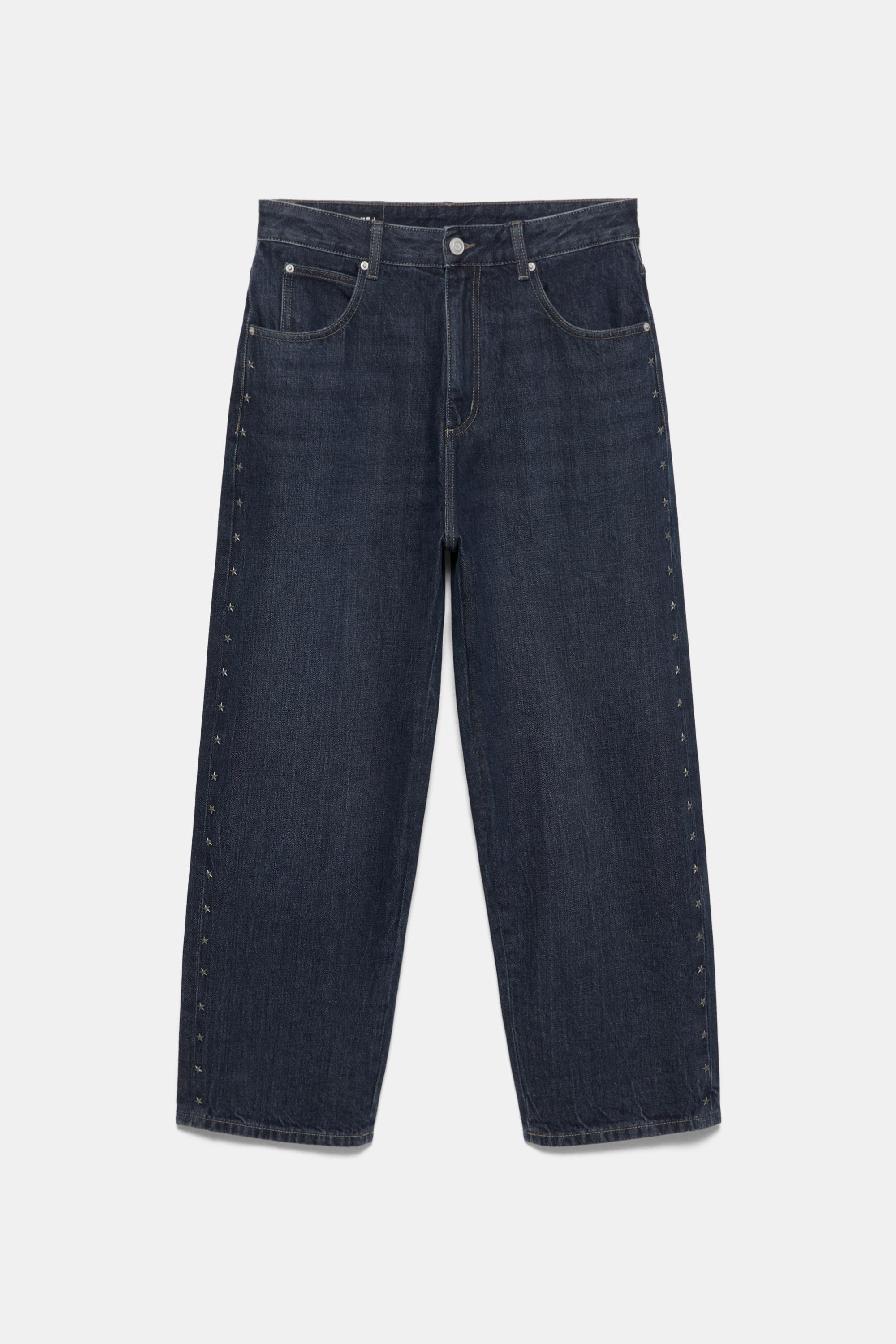 Yıldız detaylı baggy relaxed jean - Görsel 4