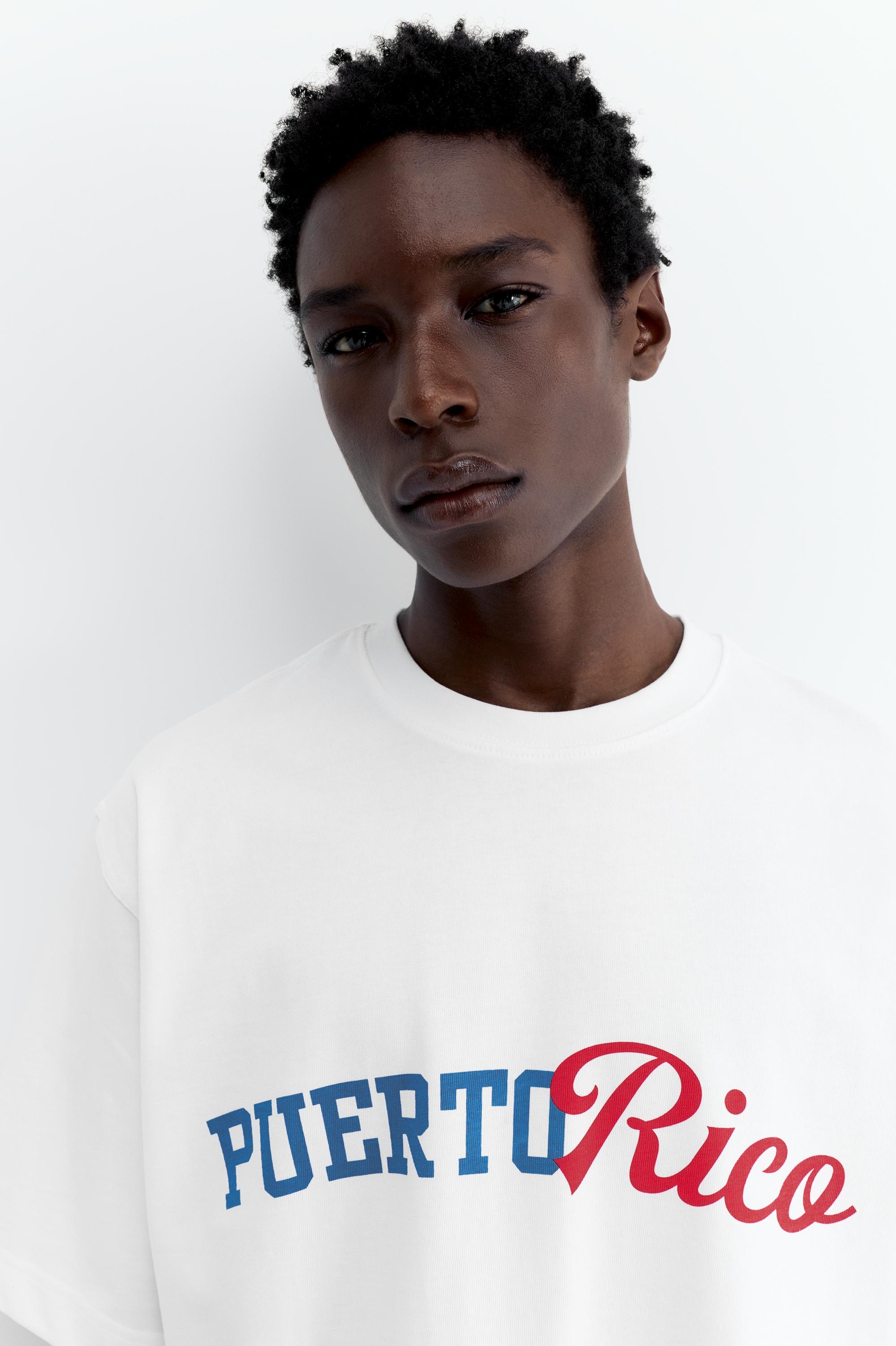 Puerto Rico cropped T-shirt — Off white