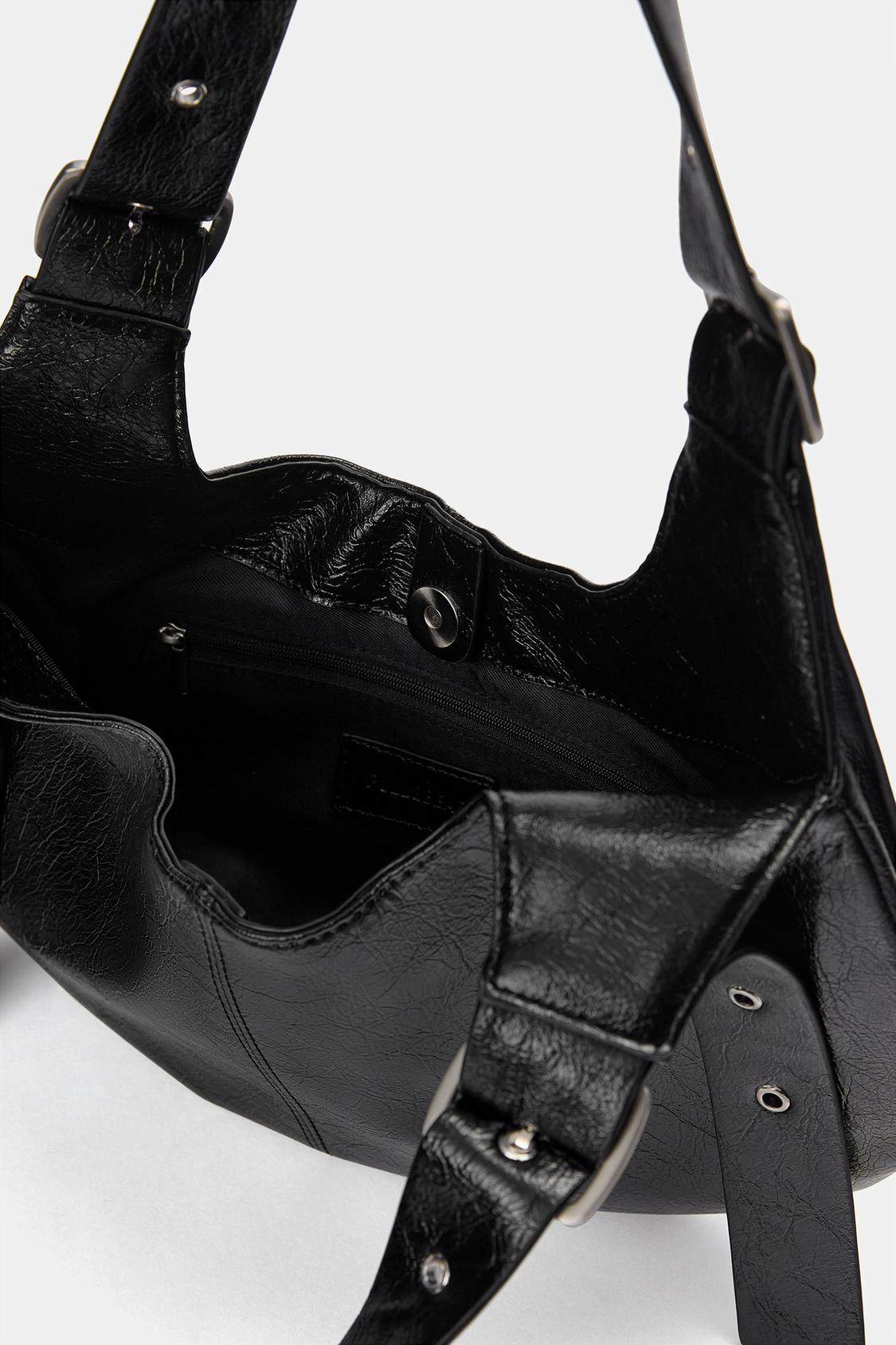 Buckled creased-effect shopper bag - PULL&BEAR 