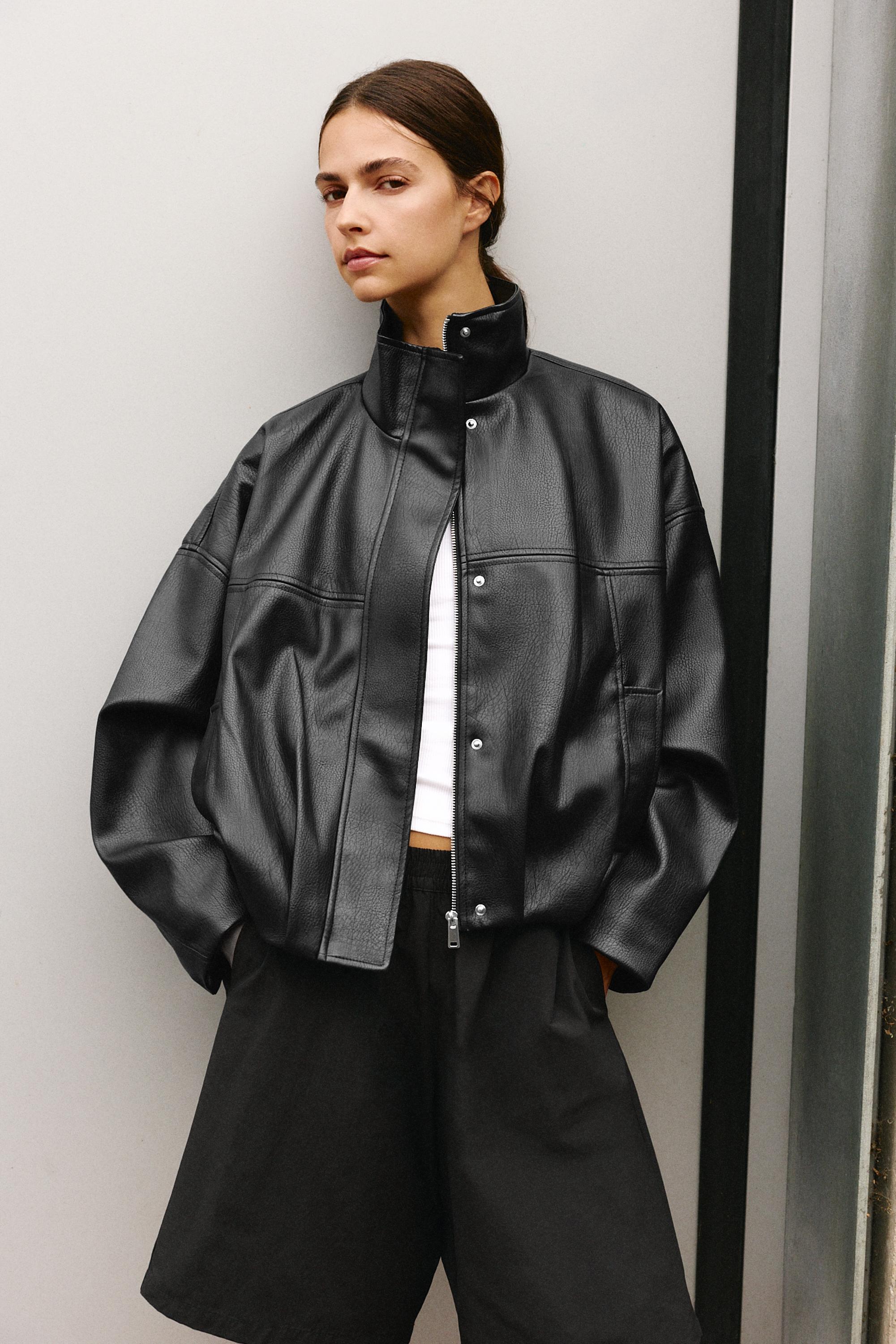 Leather effect balloon jacket | Pull&Bear Malta