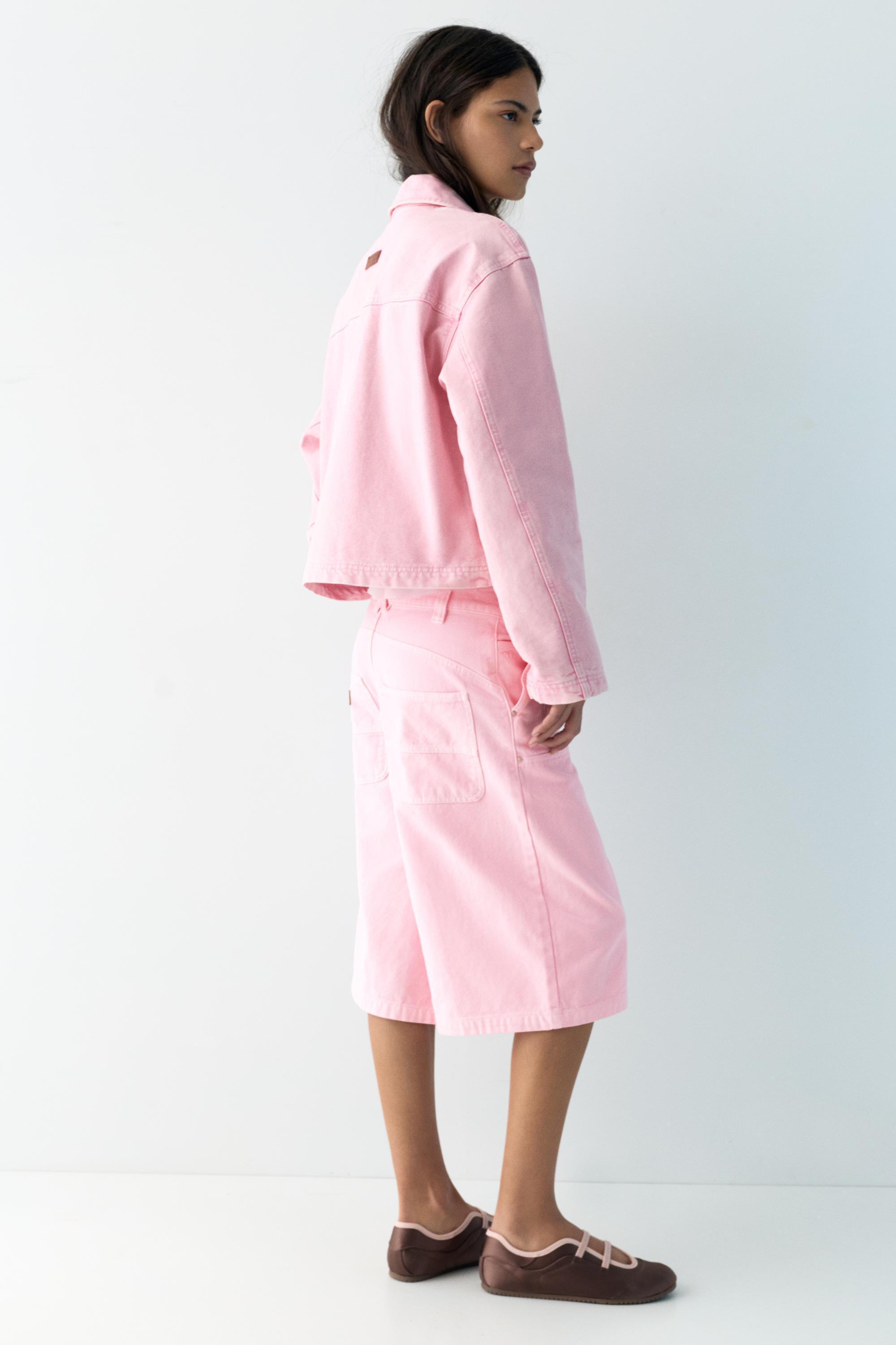 Pembe utility ceket - Görsel 7