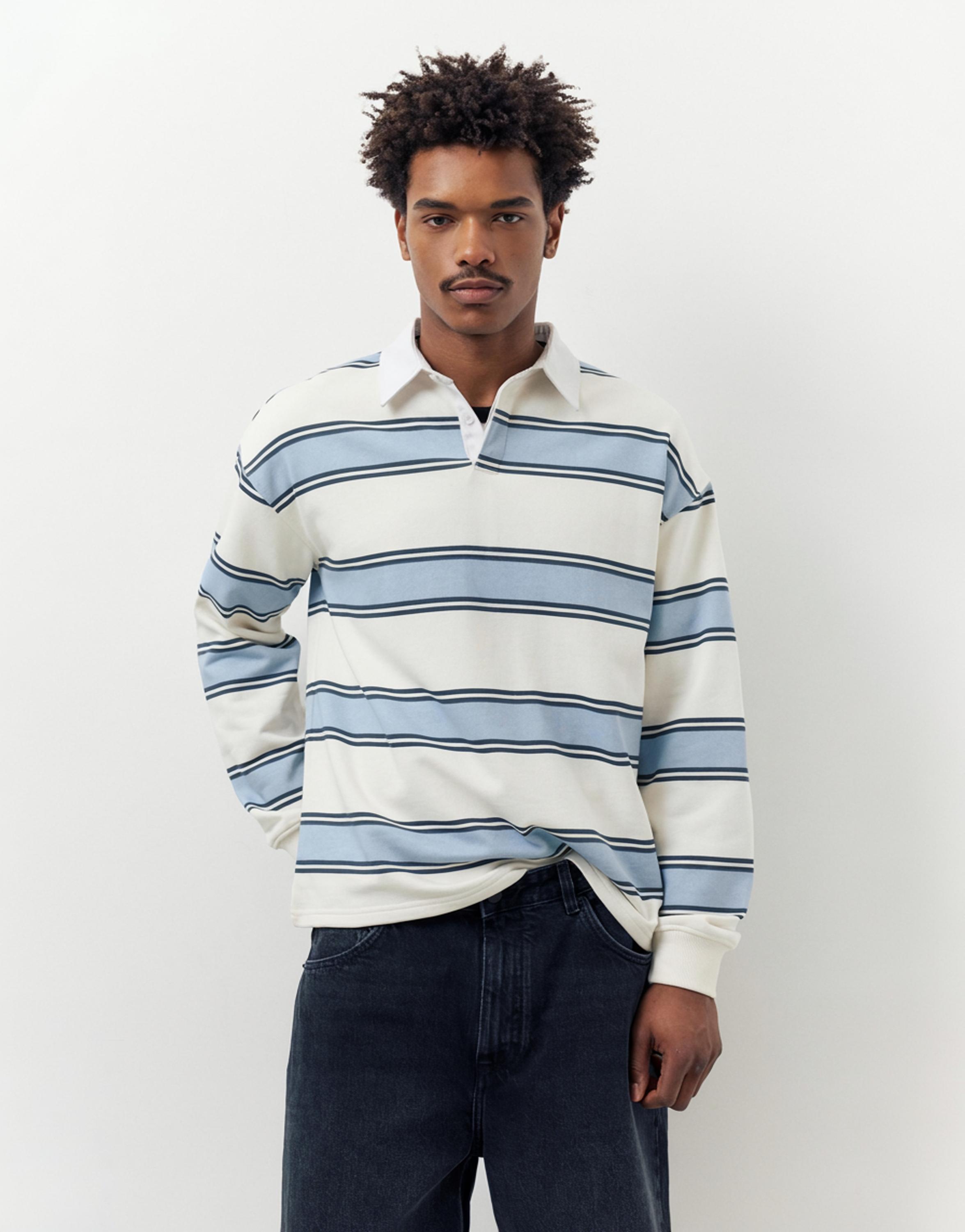 Çizgili uzun kollu polo - Görsel 7