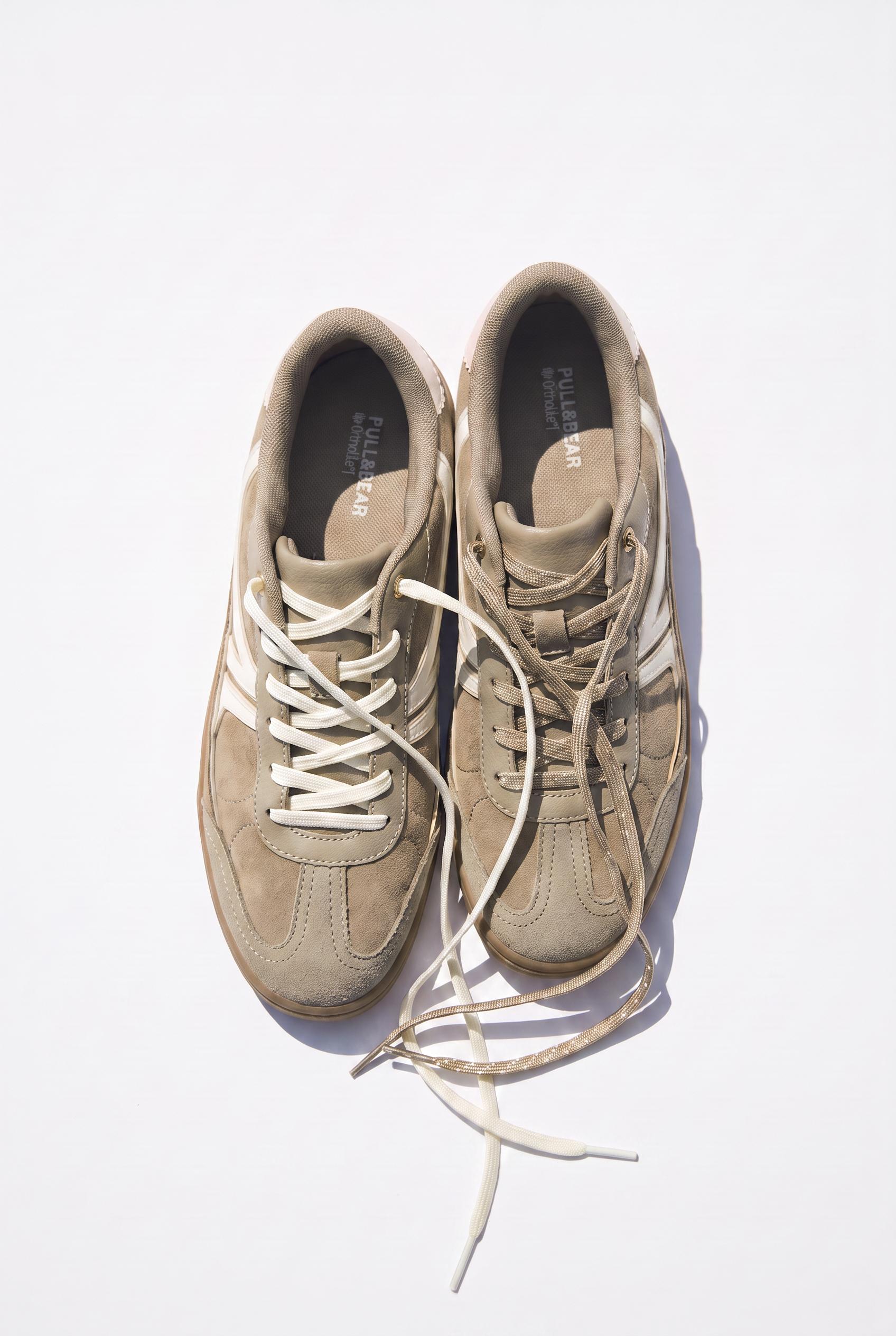 Lace-up retro trainers — Brown