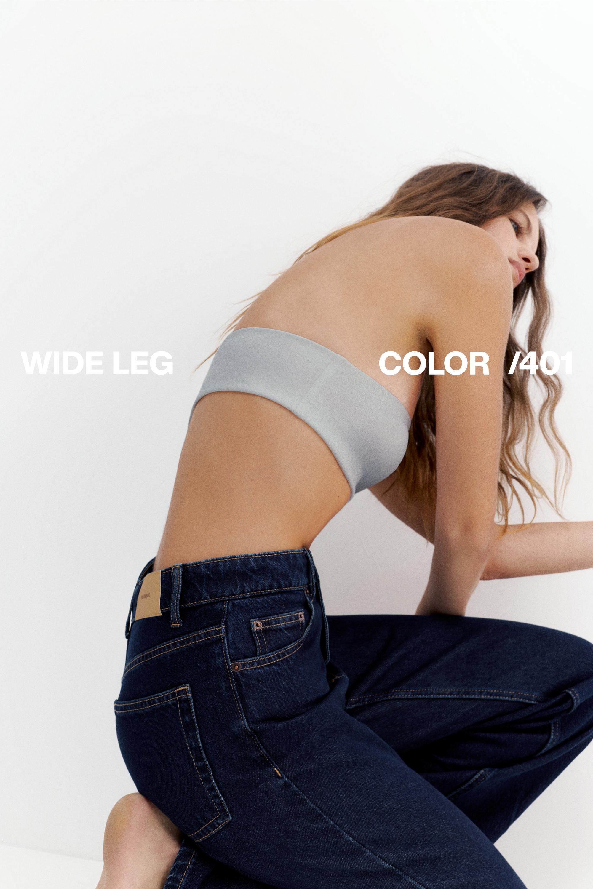 High-waist wide-leg jeans — Navy