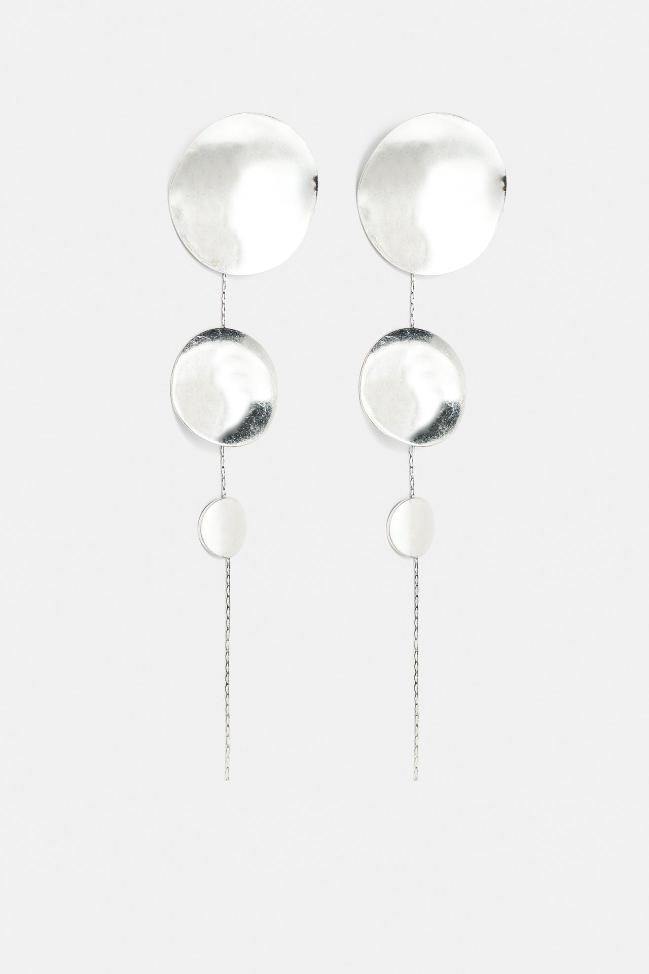 Circle cascade earrings — Silver