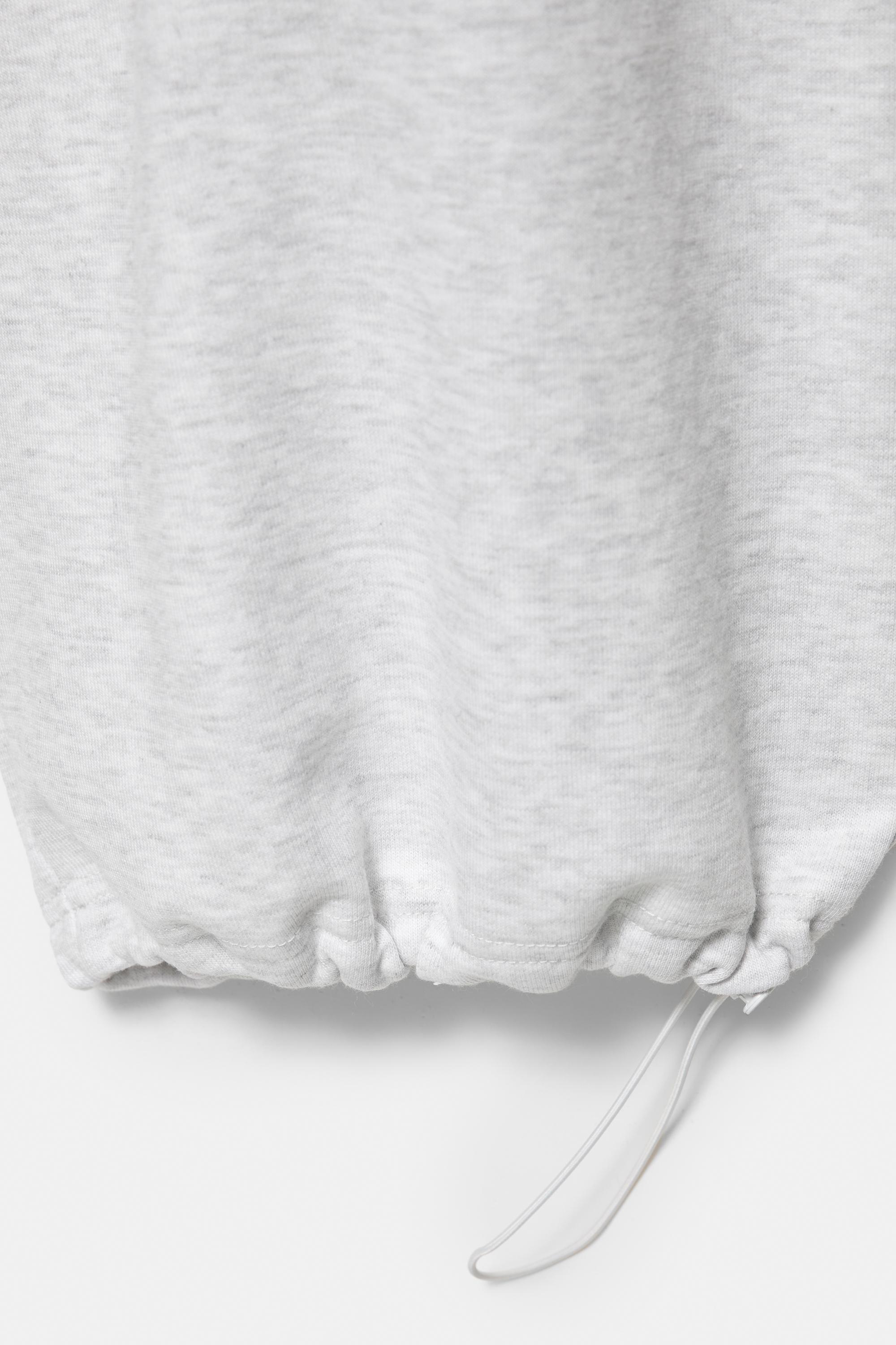 Wide-leg tracksuit bottoms with adjustable hem — Grey marl