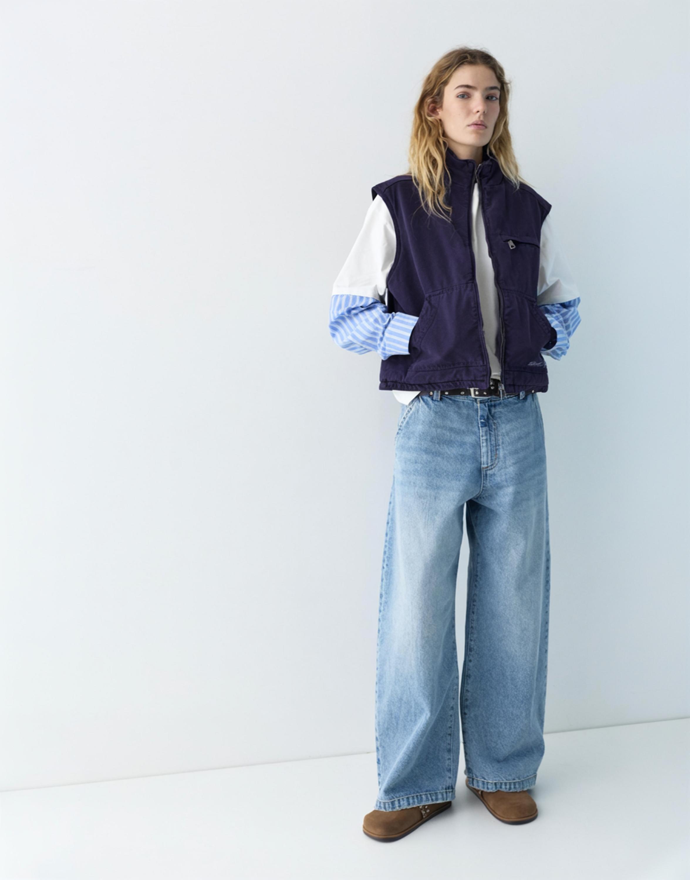 Quilted cotton vest — Navy