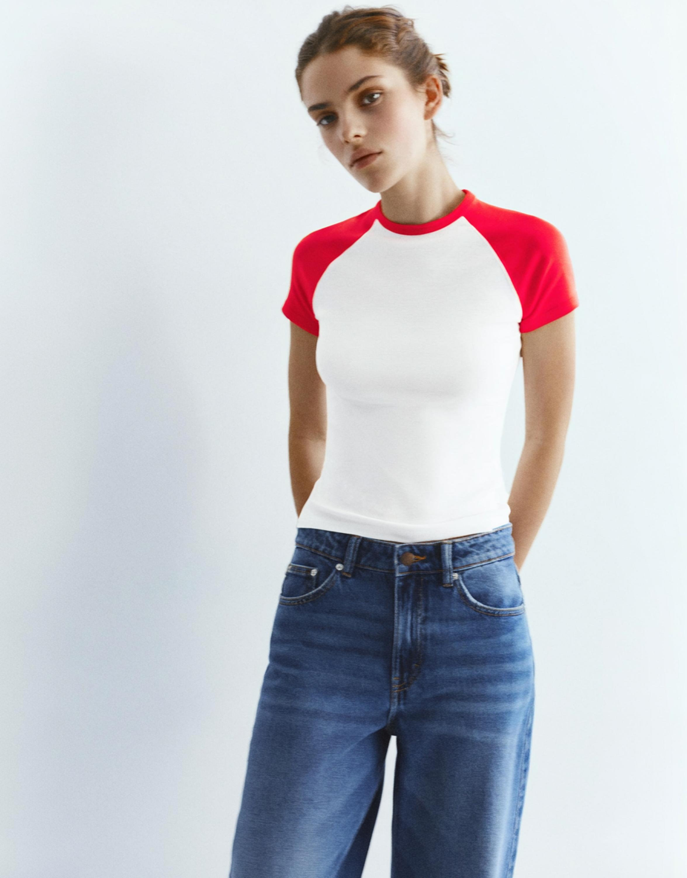 Kısa kollu reglan tişört - Görsel 10