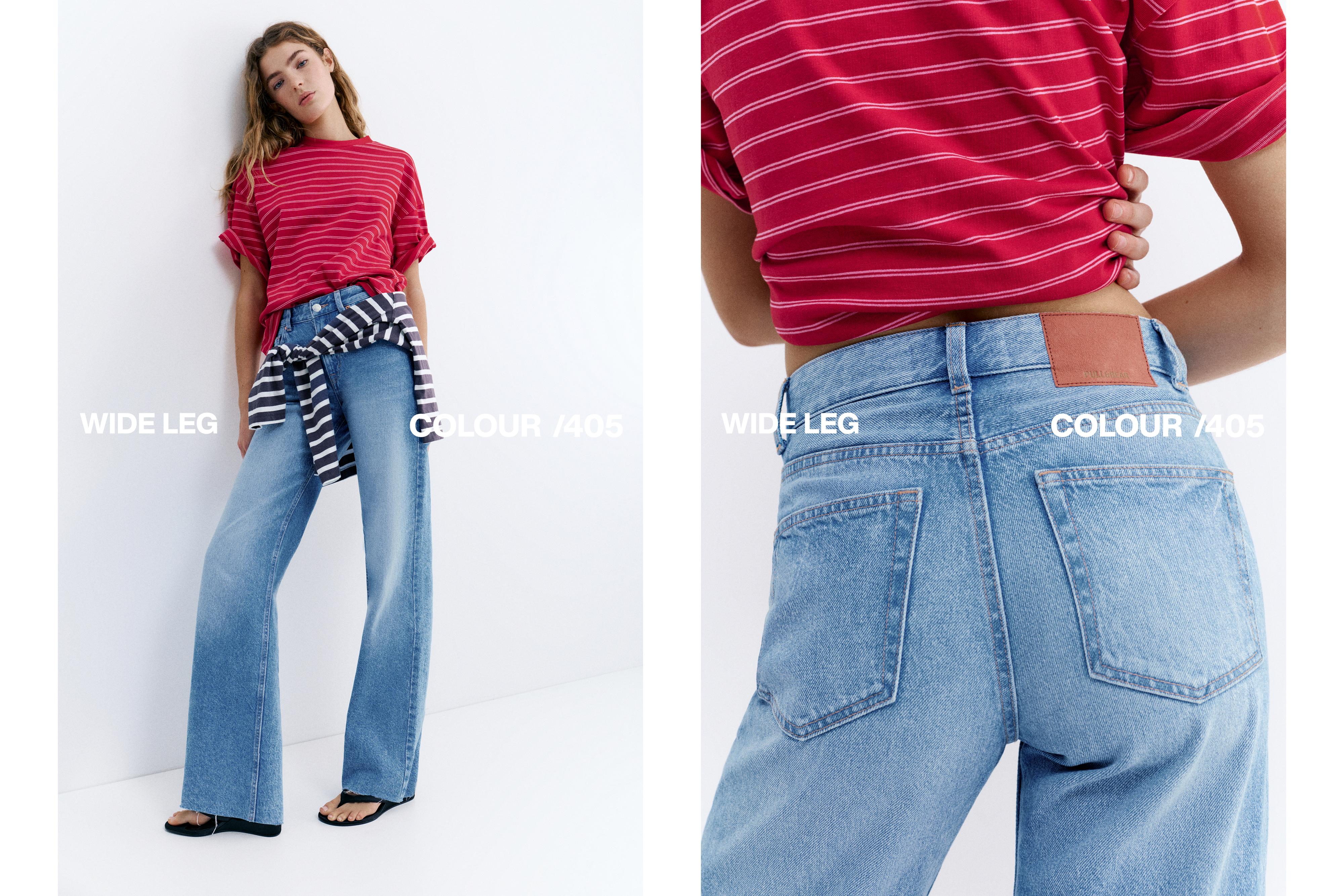 High-waist wide straight-leg jeans — Indigo