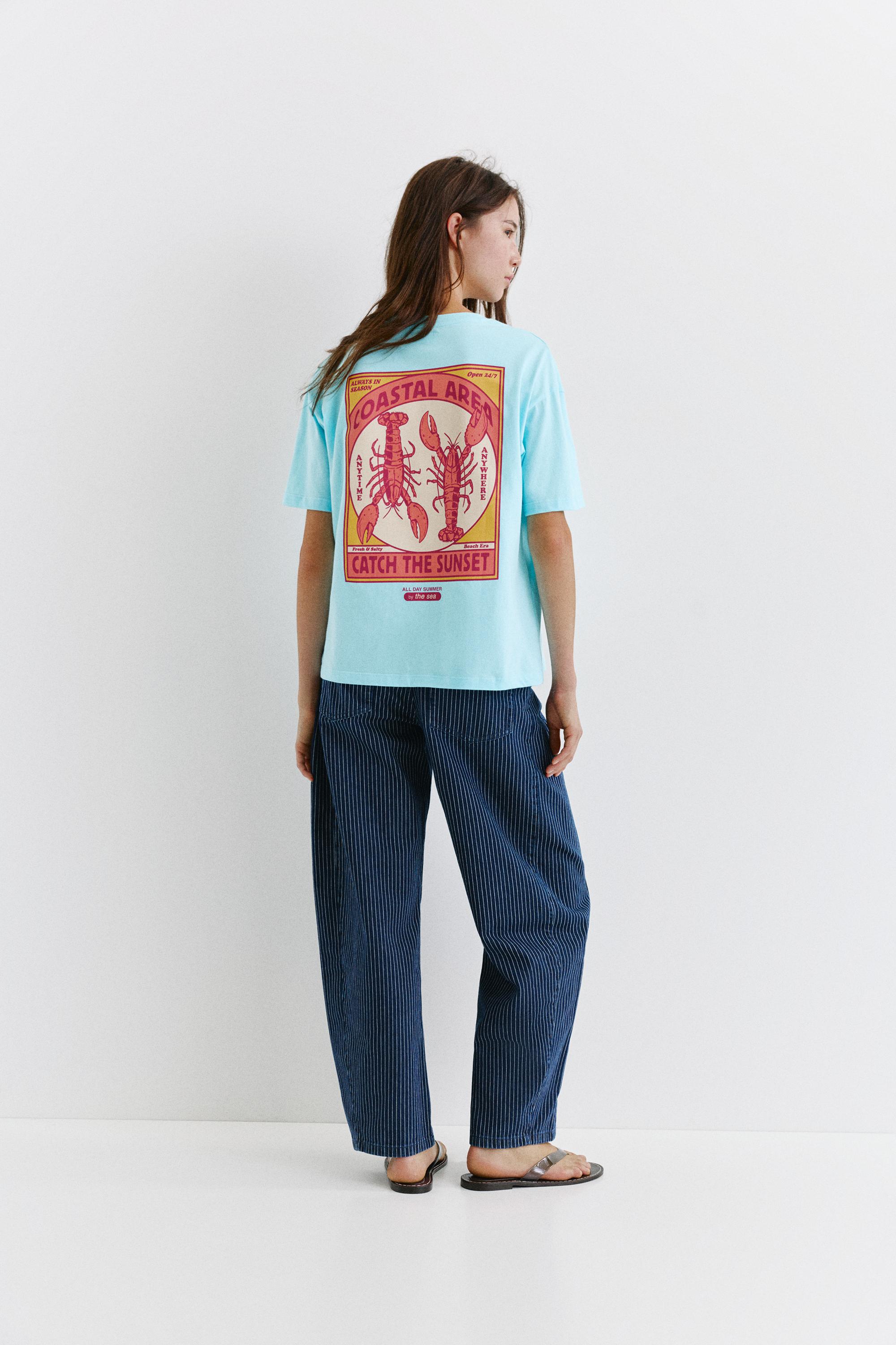 Lobster graphic T-shirt — Turquoise